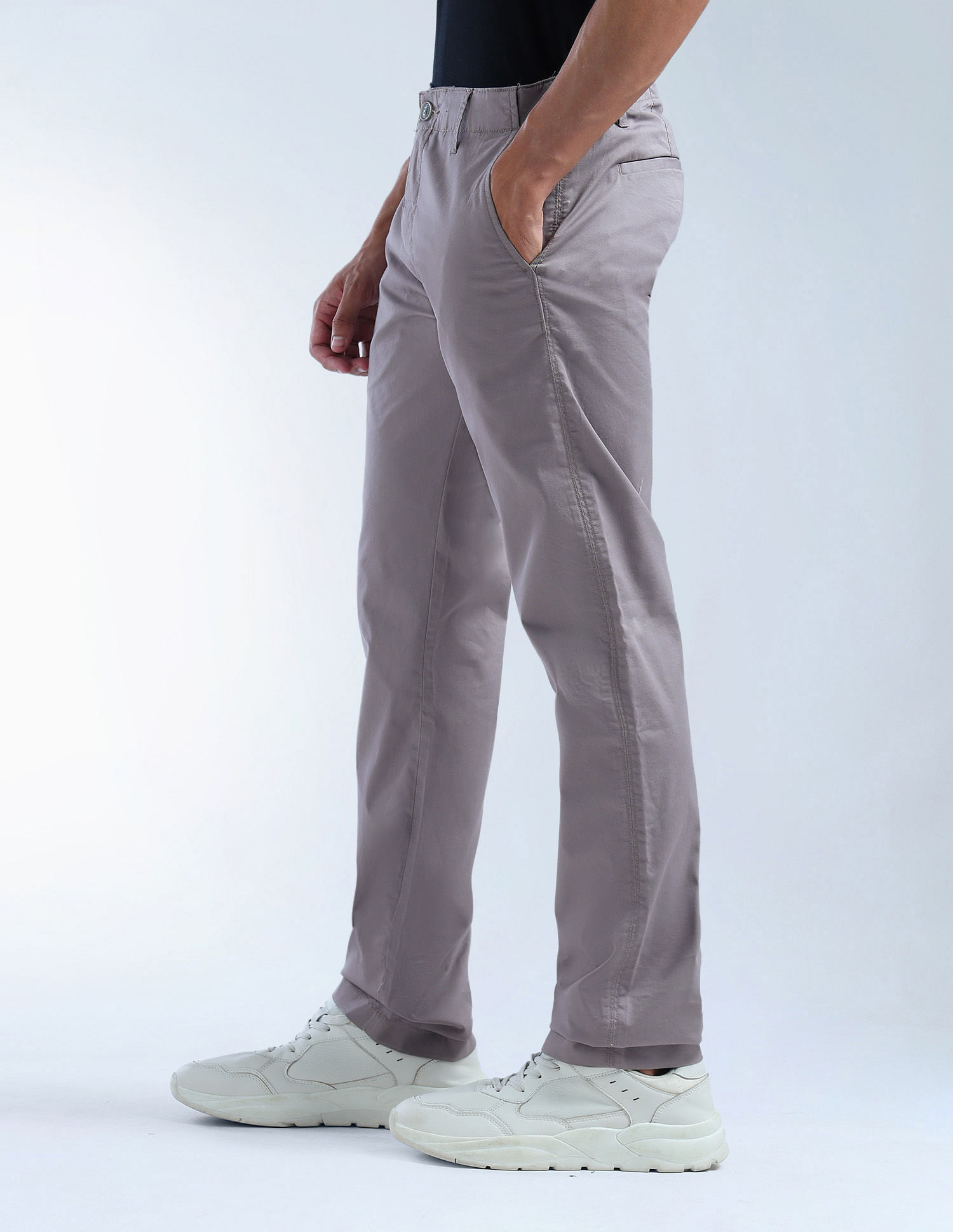 Flying Machine F-Jango Straight Fit Solid Twill Trousers