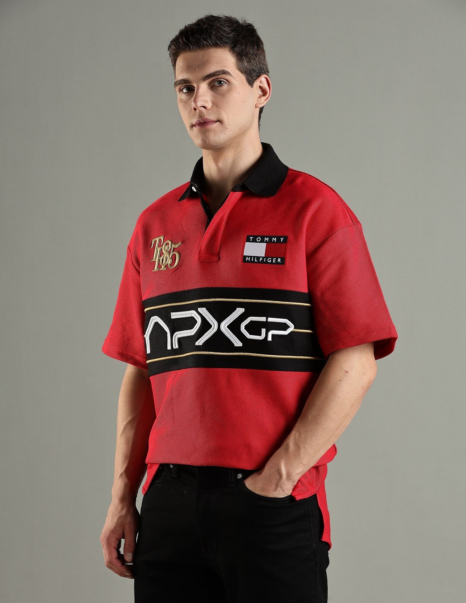 Tommy Hilfiger Embroidered Relaxed-Fit Cotton Polo T-Shirt
