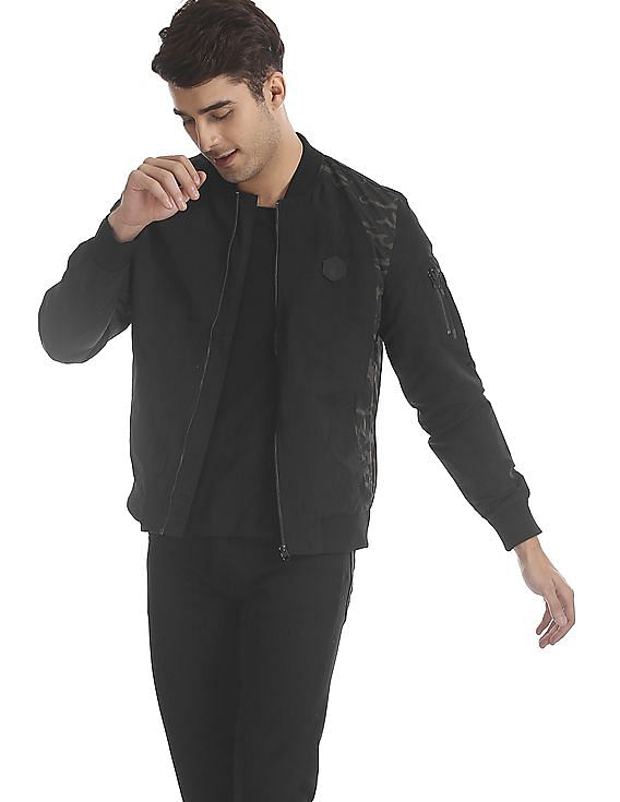 flying machine black bomber jacket