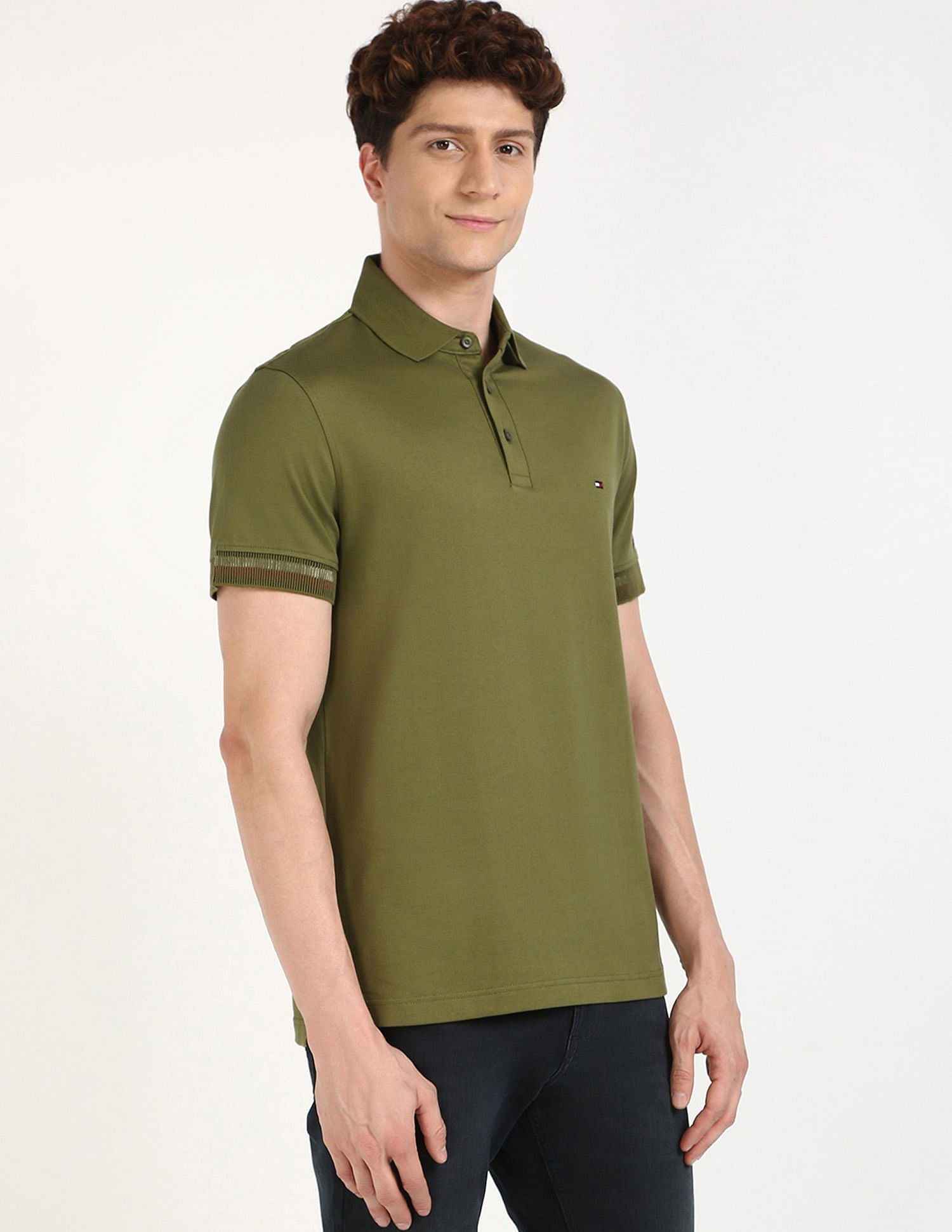 Tommy Hilfiger Solid Regular-Fit Cotton Polo Shirt