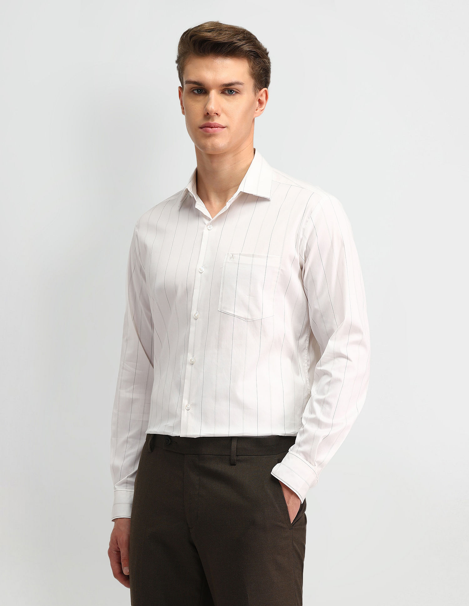 Arrow Slim Fit Dobby All-Over Pattern Shirt