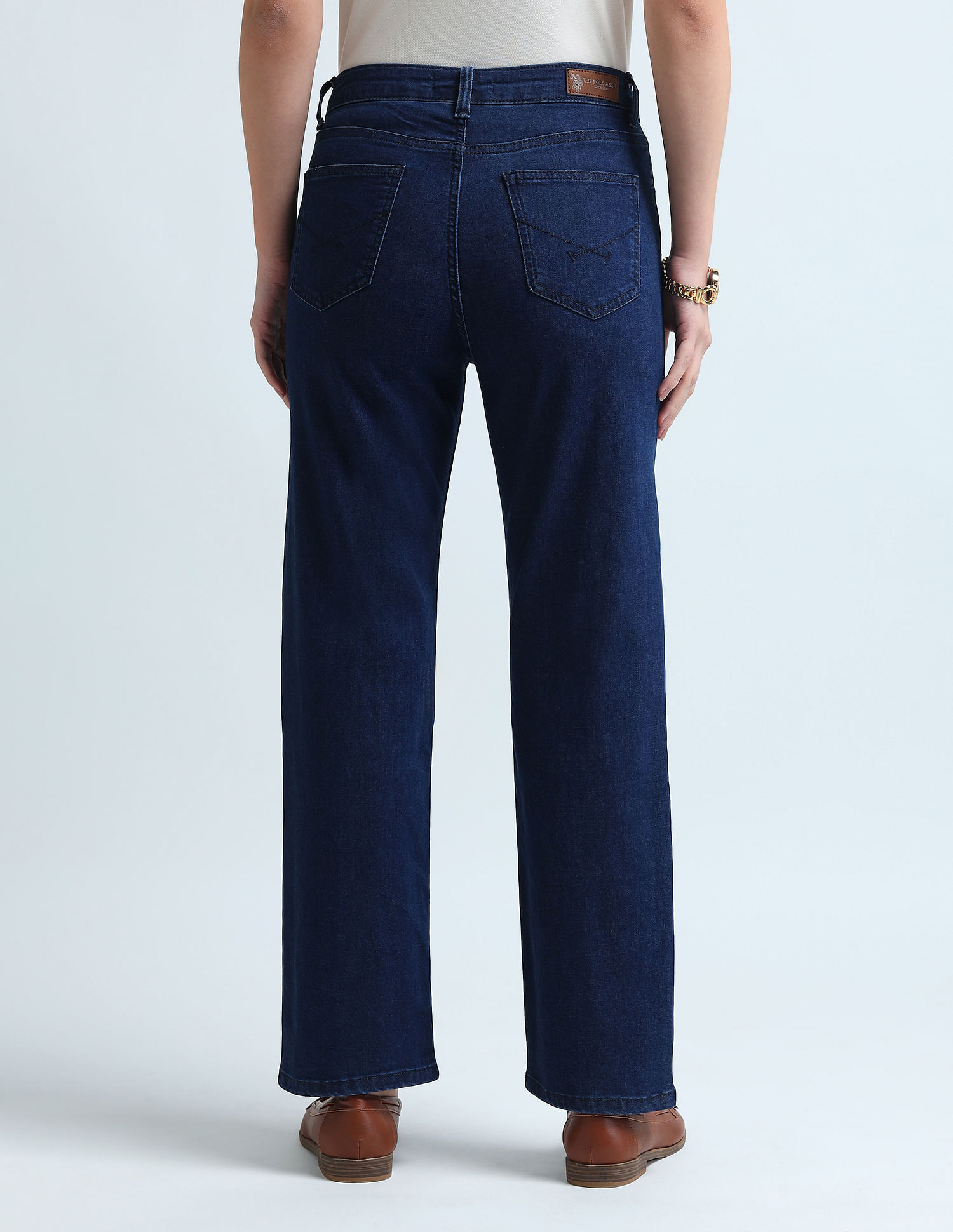 U.S. Polo Assn. Women High Rise Straight Fit Jeans