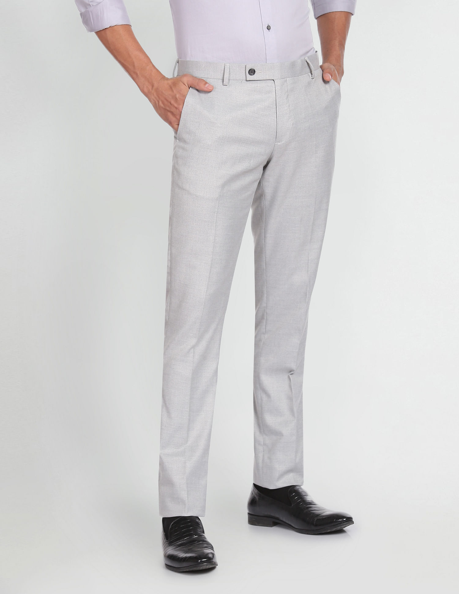 Buy Hiltl Dark Grey Checked Formal Trousers Online - 526092 | The Collective