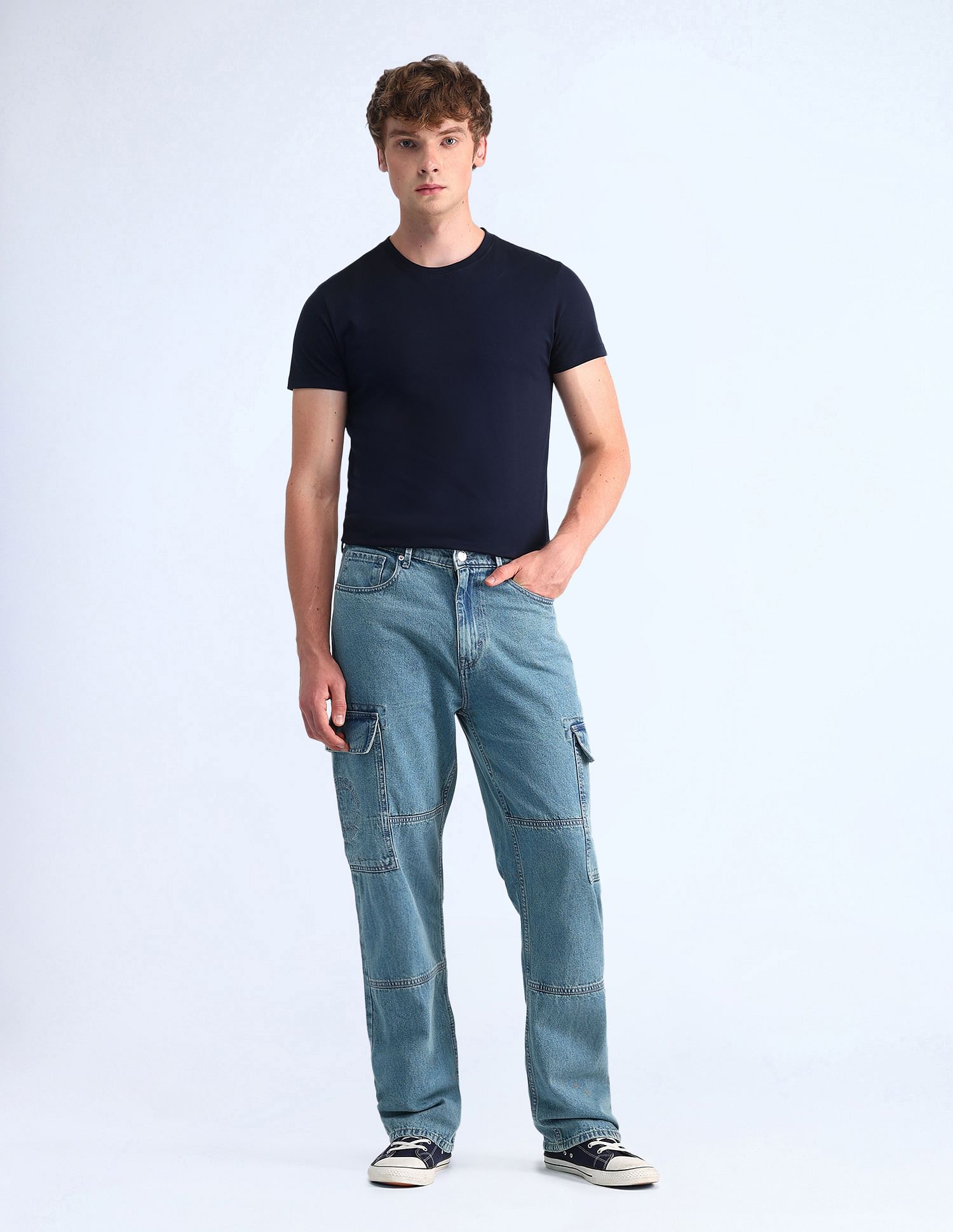 Flying Machine Cobain 90'S Loose Fit Blue Jeans