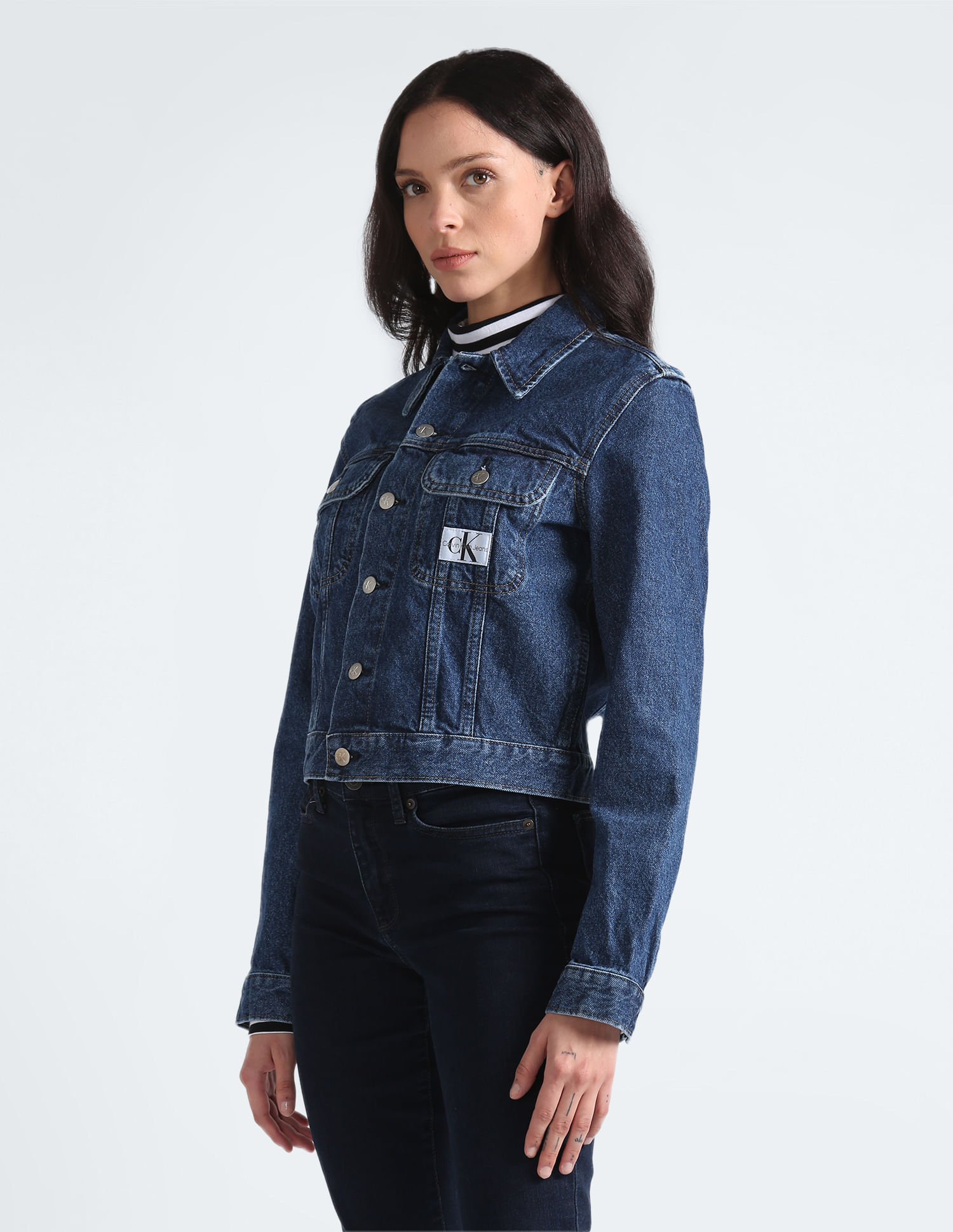 Buy Calvin Klein Cropped 90s Denim Jacket - NNNOW.com