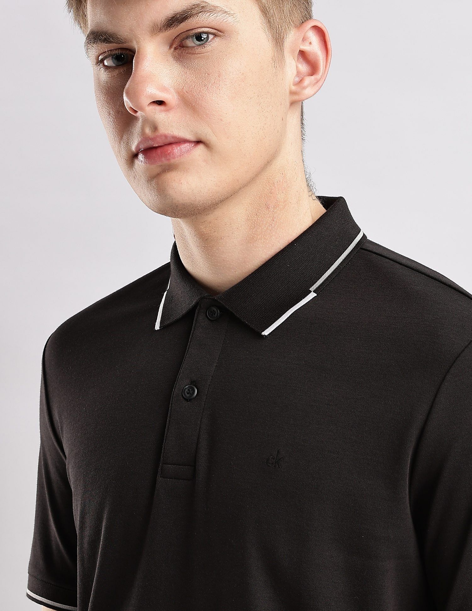 Calvin Klein Jeans Solid Slim Fit Cotton Polo Shirt