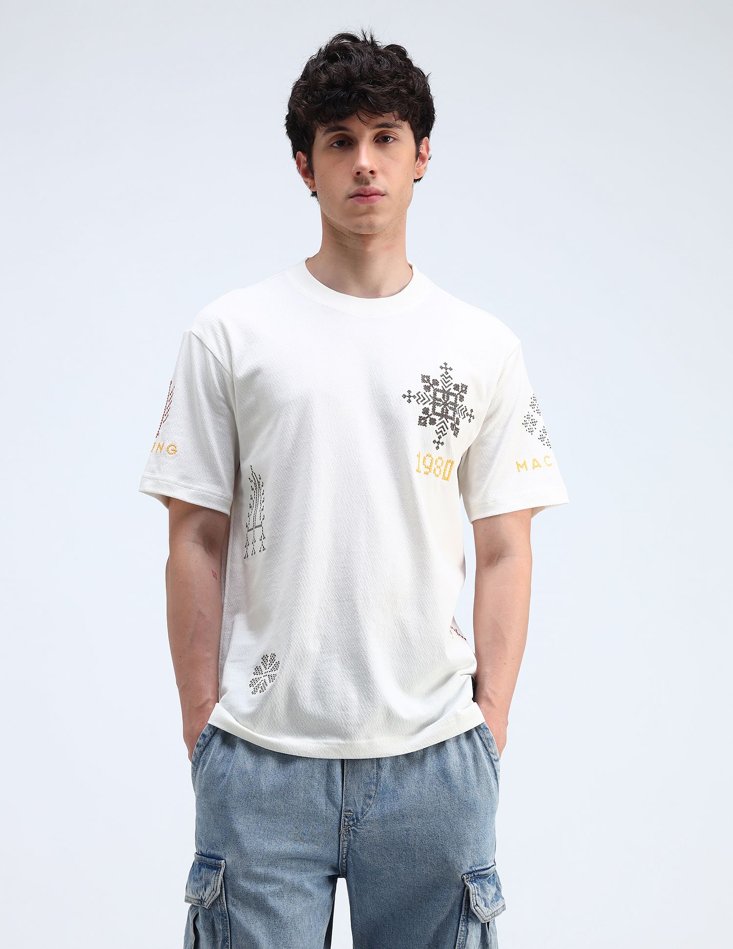 Flying Machine Relaxed Fit Printed T-Shirt
