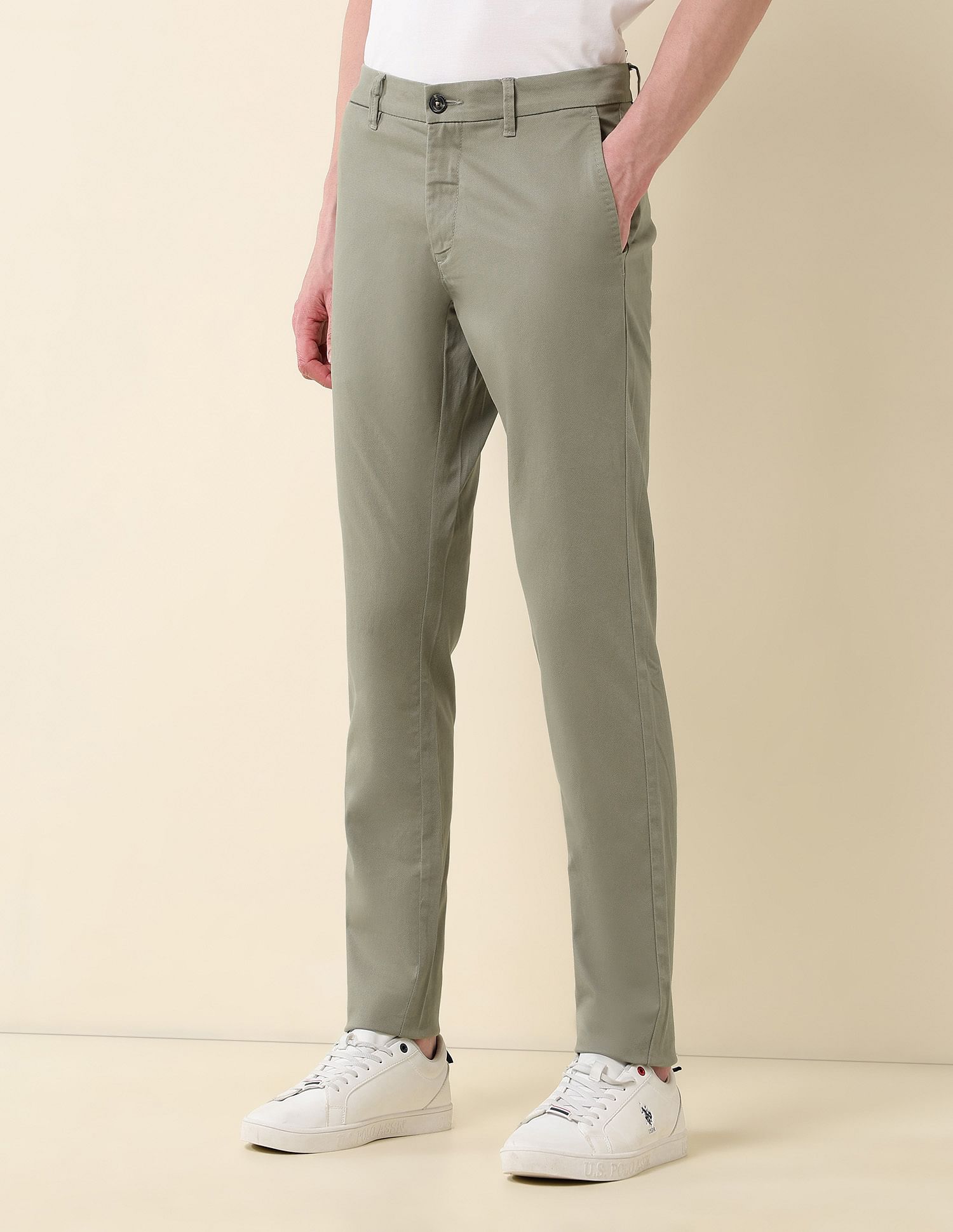 U.S. Polo Assn. Textured Austin Slim Fit Twill Trousers