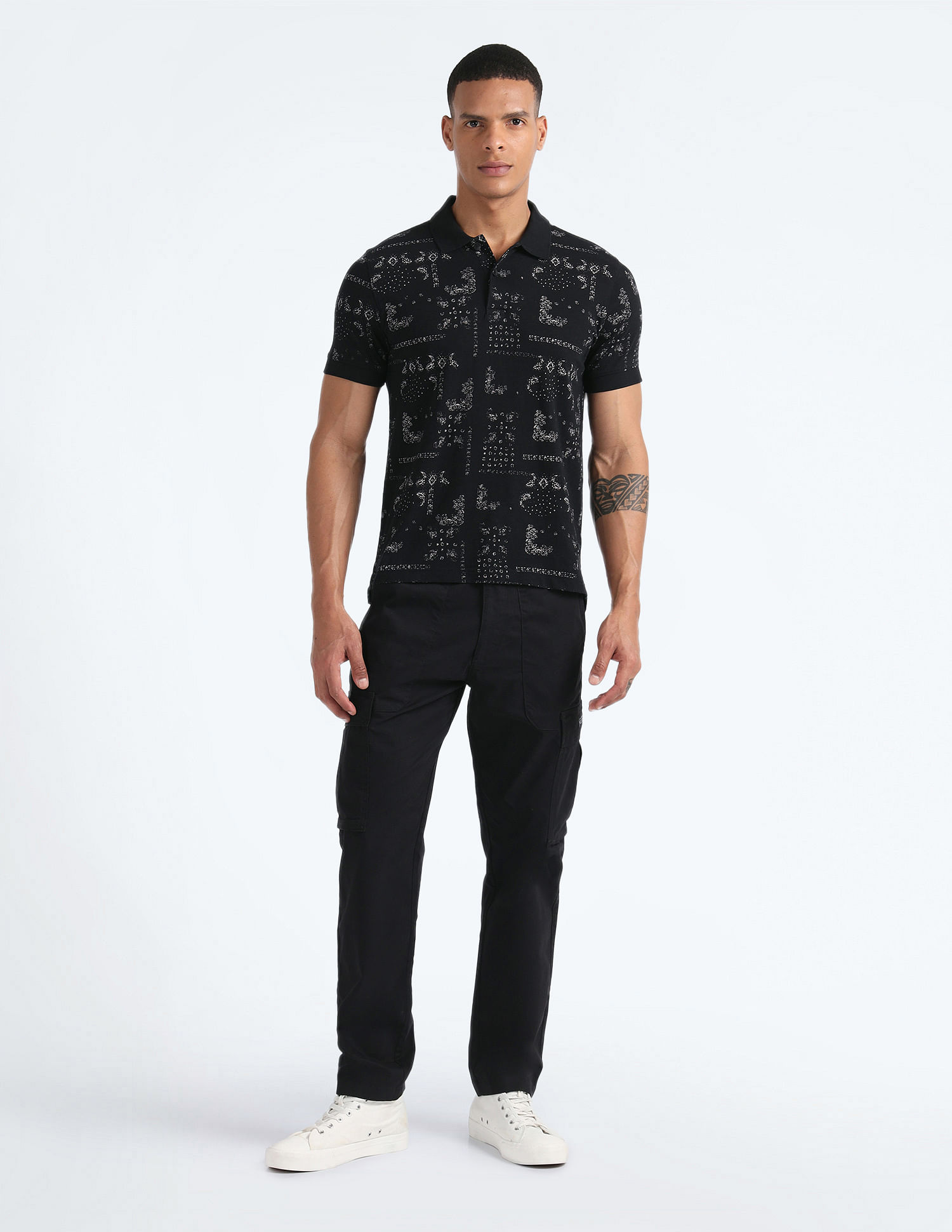 Flying Machine All Over Paisley Polo Shirt