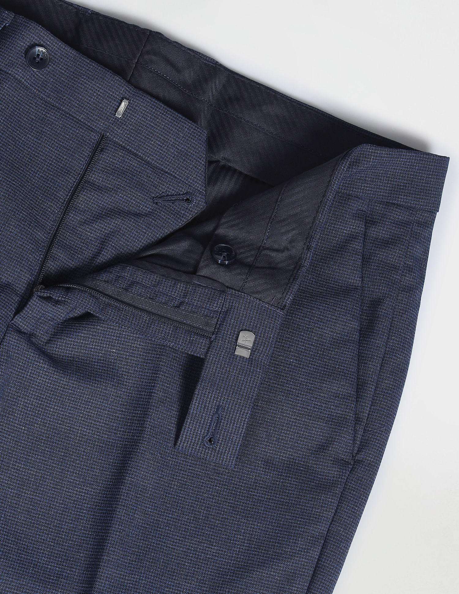 Arrow Patterned Weave Smart Flex Trousers