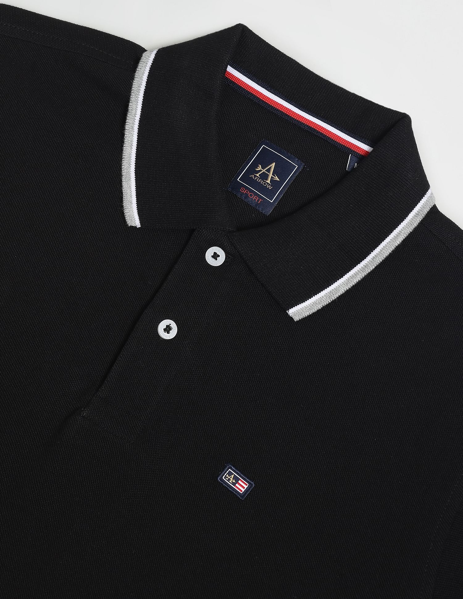 Arrow Sports Tipped Collar Solid Pique Polo Shirt