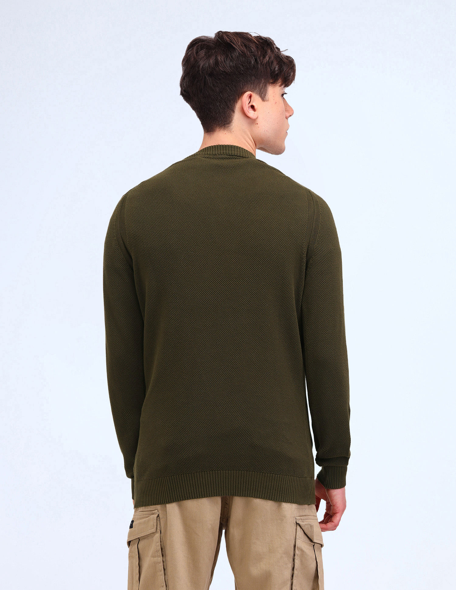Flying Machine Textured Cotton Sweater