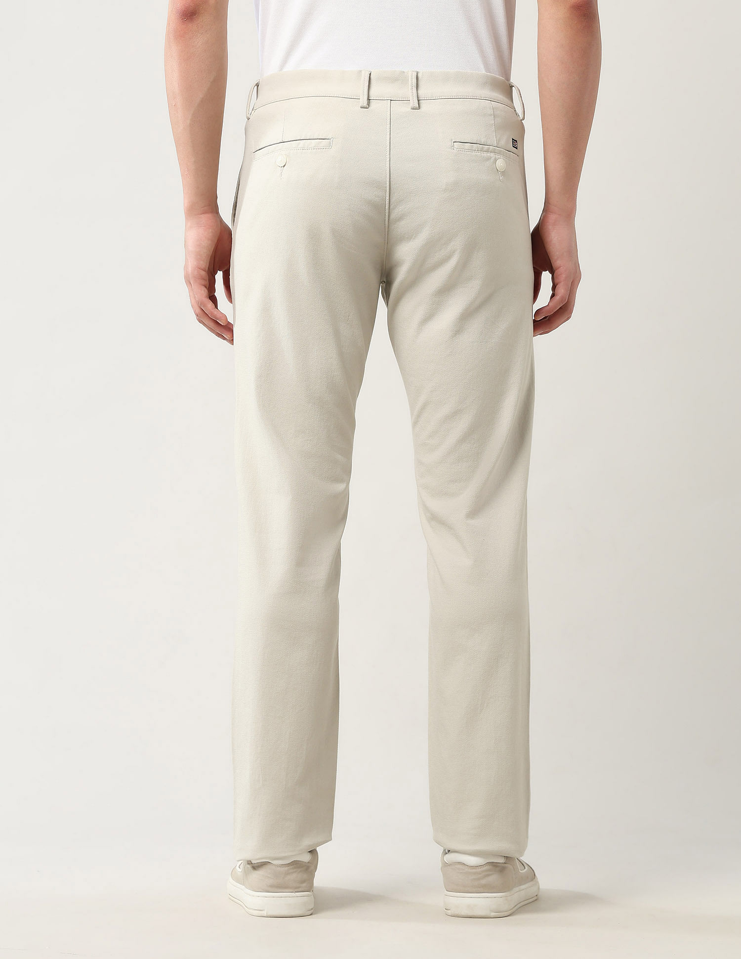 Arrow Sport Textured Slim Fit Trousers