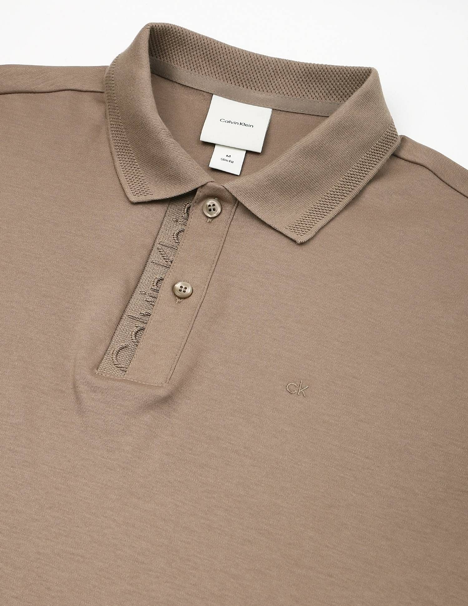 Calvin Klein Jeans Solid Slim-Fit Cotton Polo T-Shirt