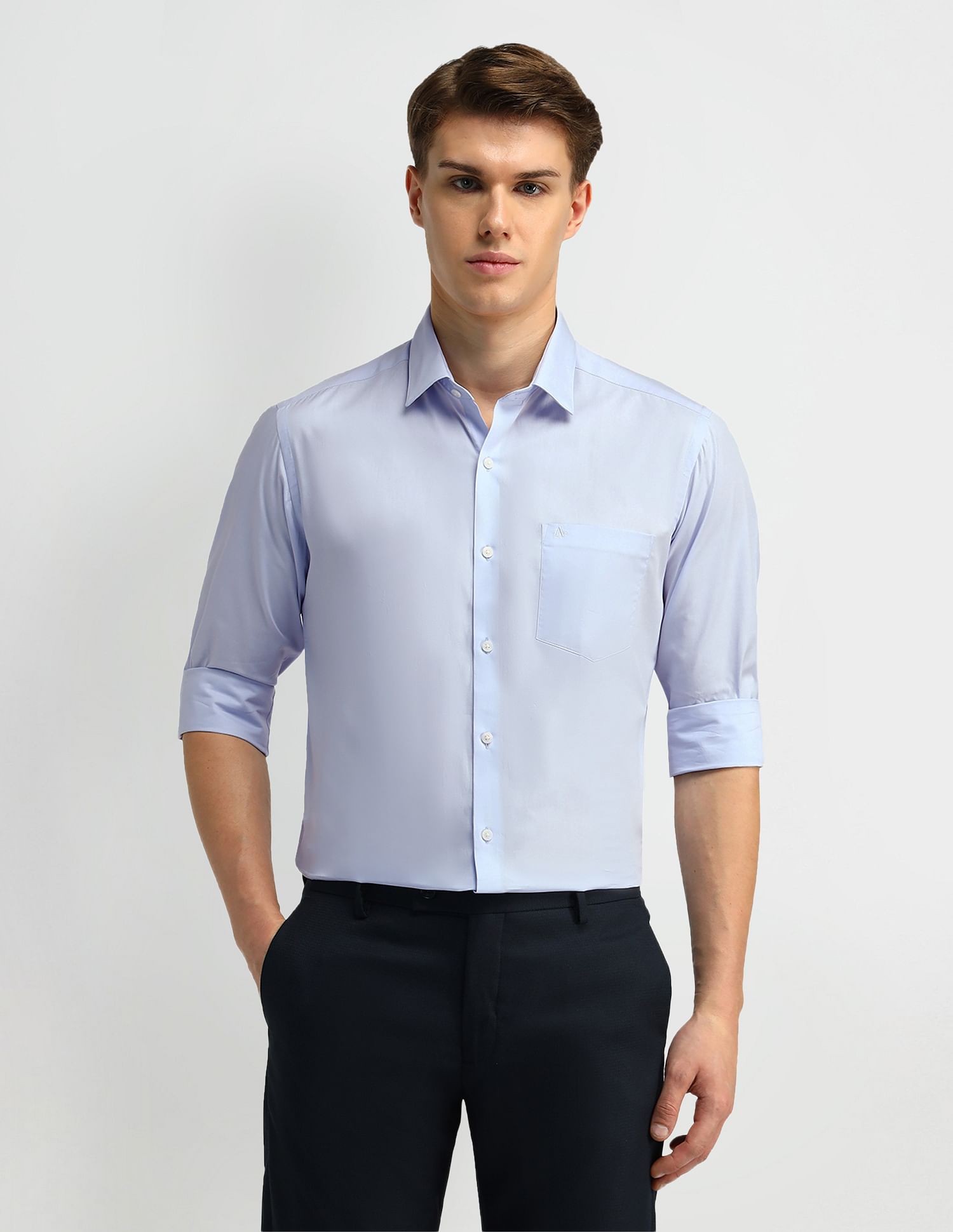 Arrow Solid Manhattan Slim Fit Shirt