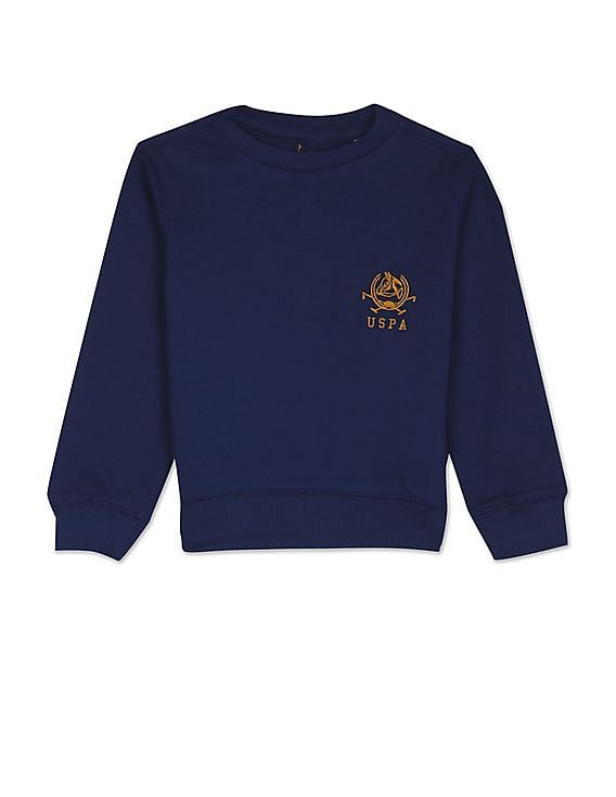 Buy U.S. Polo Assn. Kids Solid Crew Neck Cotton Sweatshirt - NNNOW.com