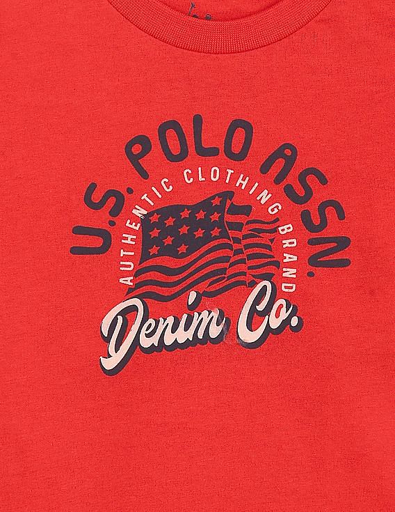 U.S. Polo Assn. Kids Boys Cotton Brand Print T-Shirt