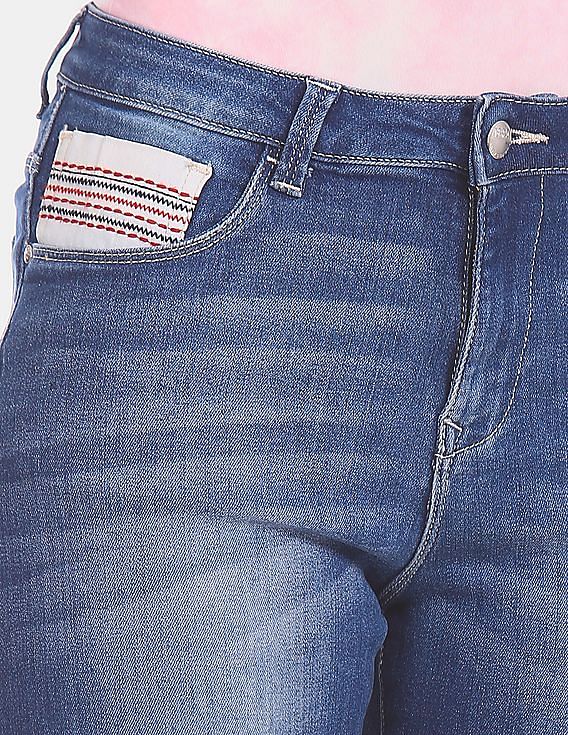 U.S. Polo Assn. Women Blue Whiskered Denim Shorts