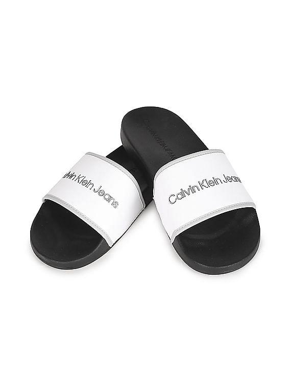 Mens white calvin klein on sale sliders