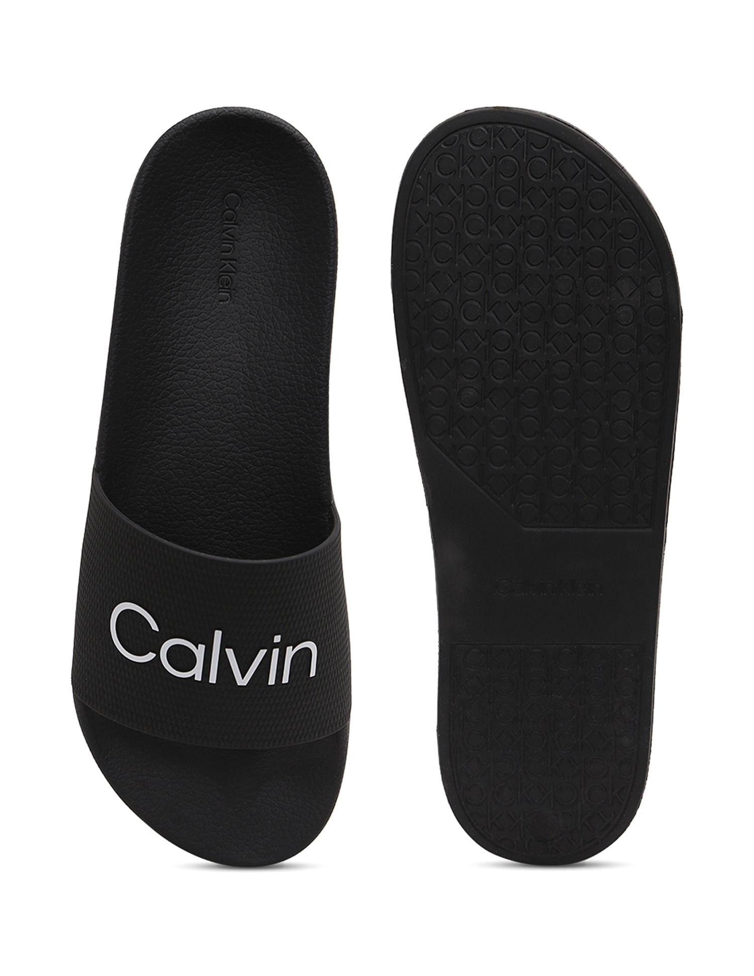 Buy Calvin Klein Printed Pool Slider Flip Flops NNNOW