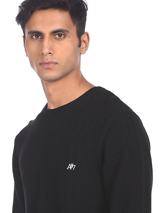 Buy Aeropostale Men Black Crew Neck 