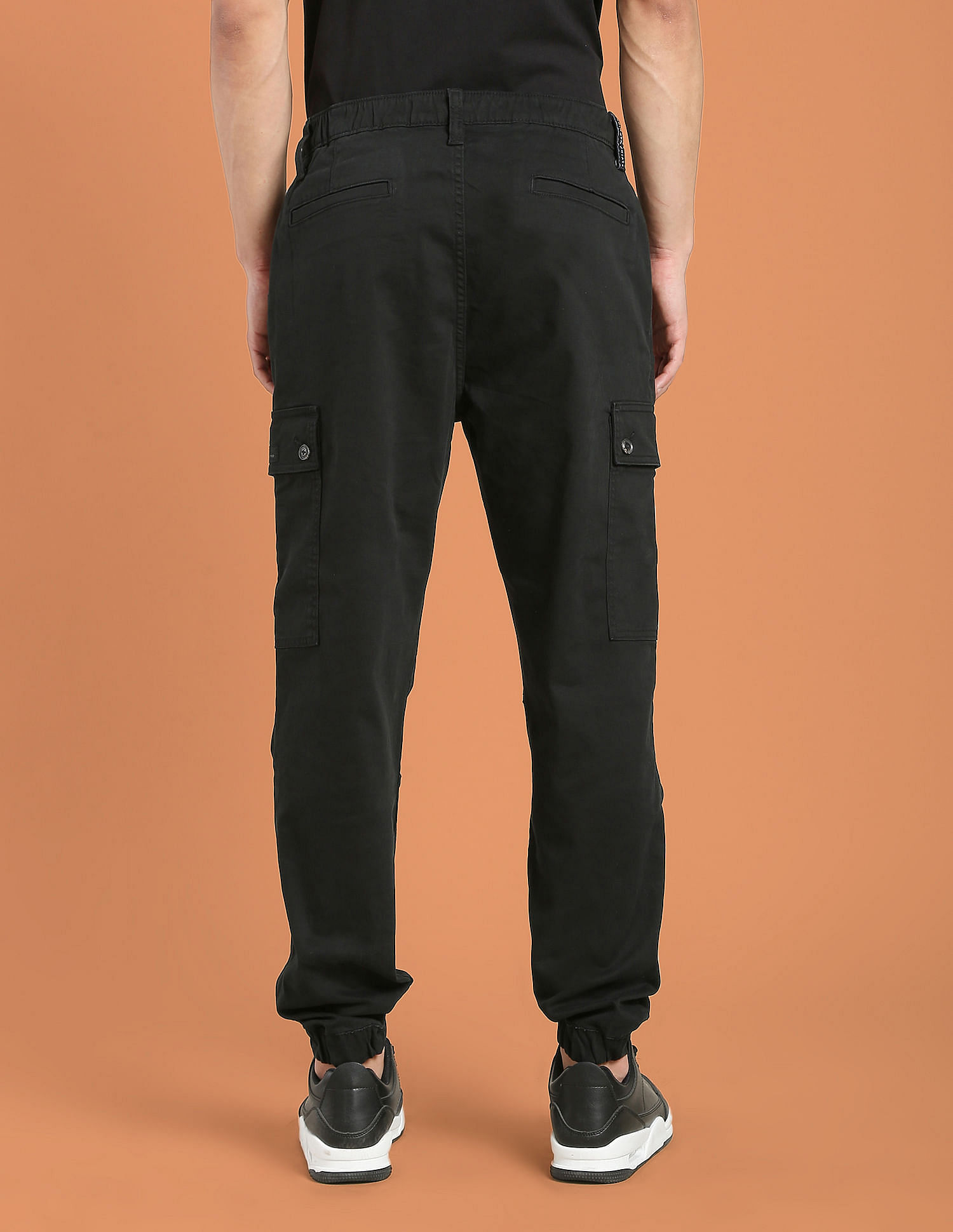 Flying Machine Mid Rise Solid Cargo Utility Joggers