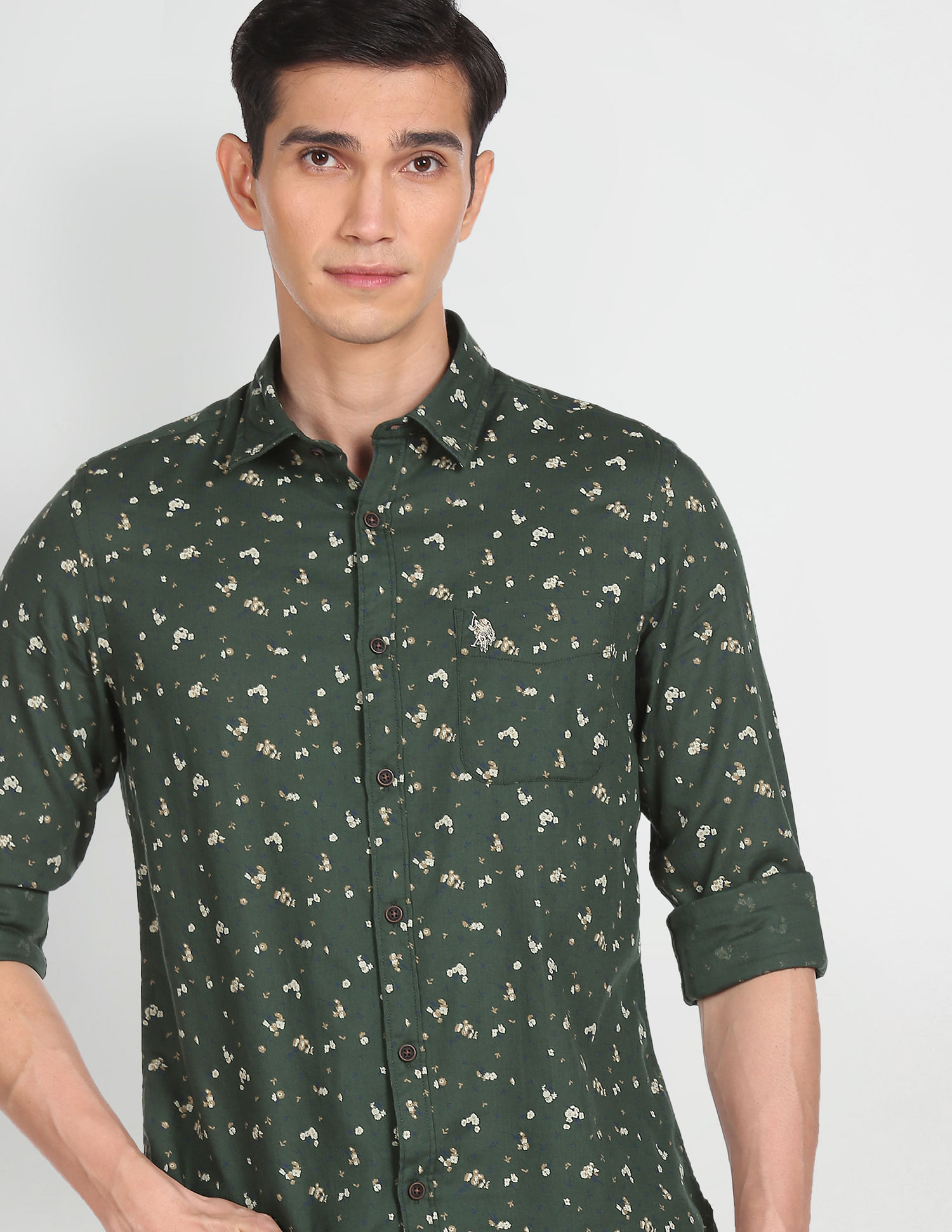 U.S. Polo Assn. Denim Co. Pure Cotton Printed Casual Shirt