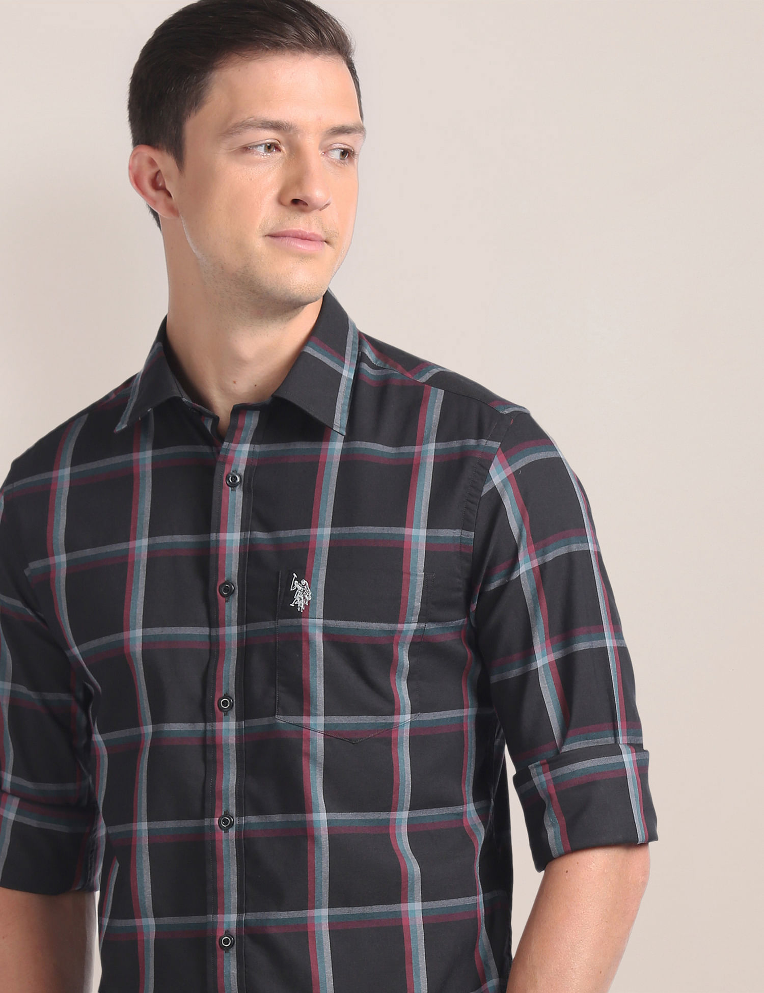 U.S. Polo Assn. Windowpane Check Twill Shirt