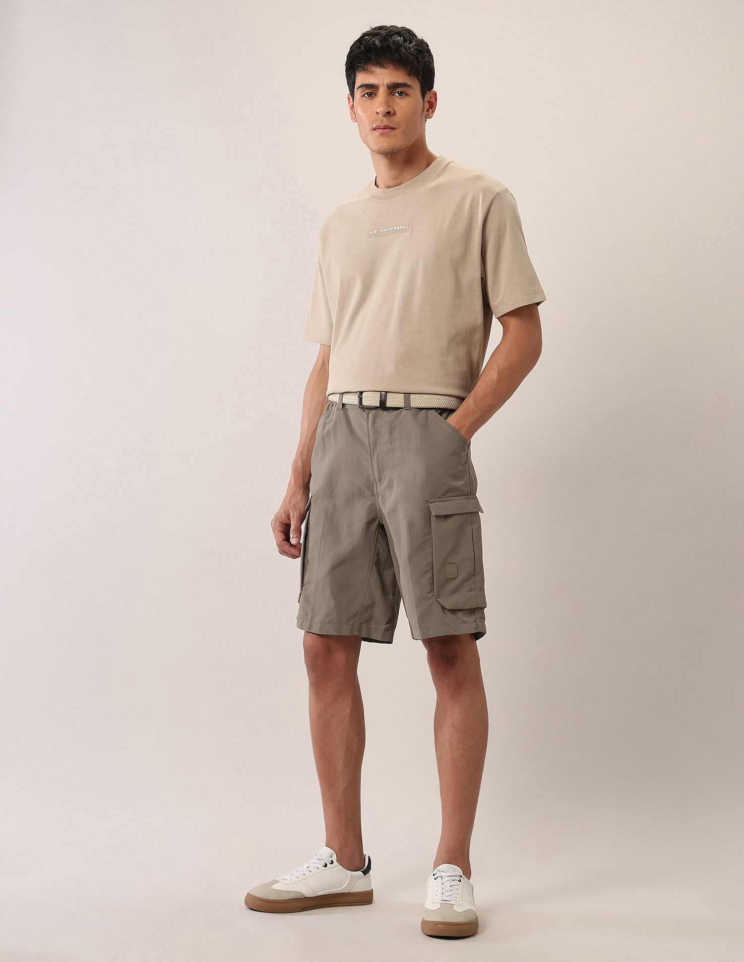 U.S. Polo Assn. Denim Co. Solid Regular Fit Cargo Shorts