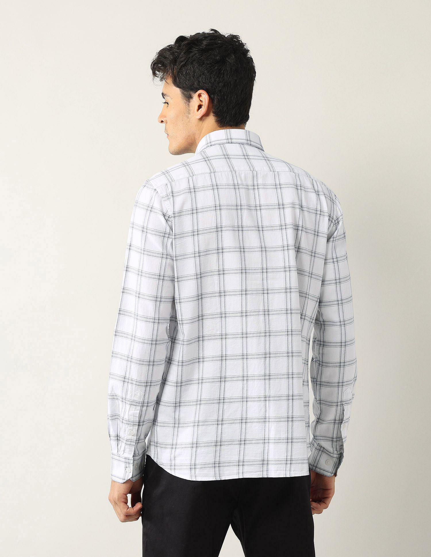 Arrow Sport Grid Tattersall Checked Pure Cotton Shirt