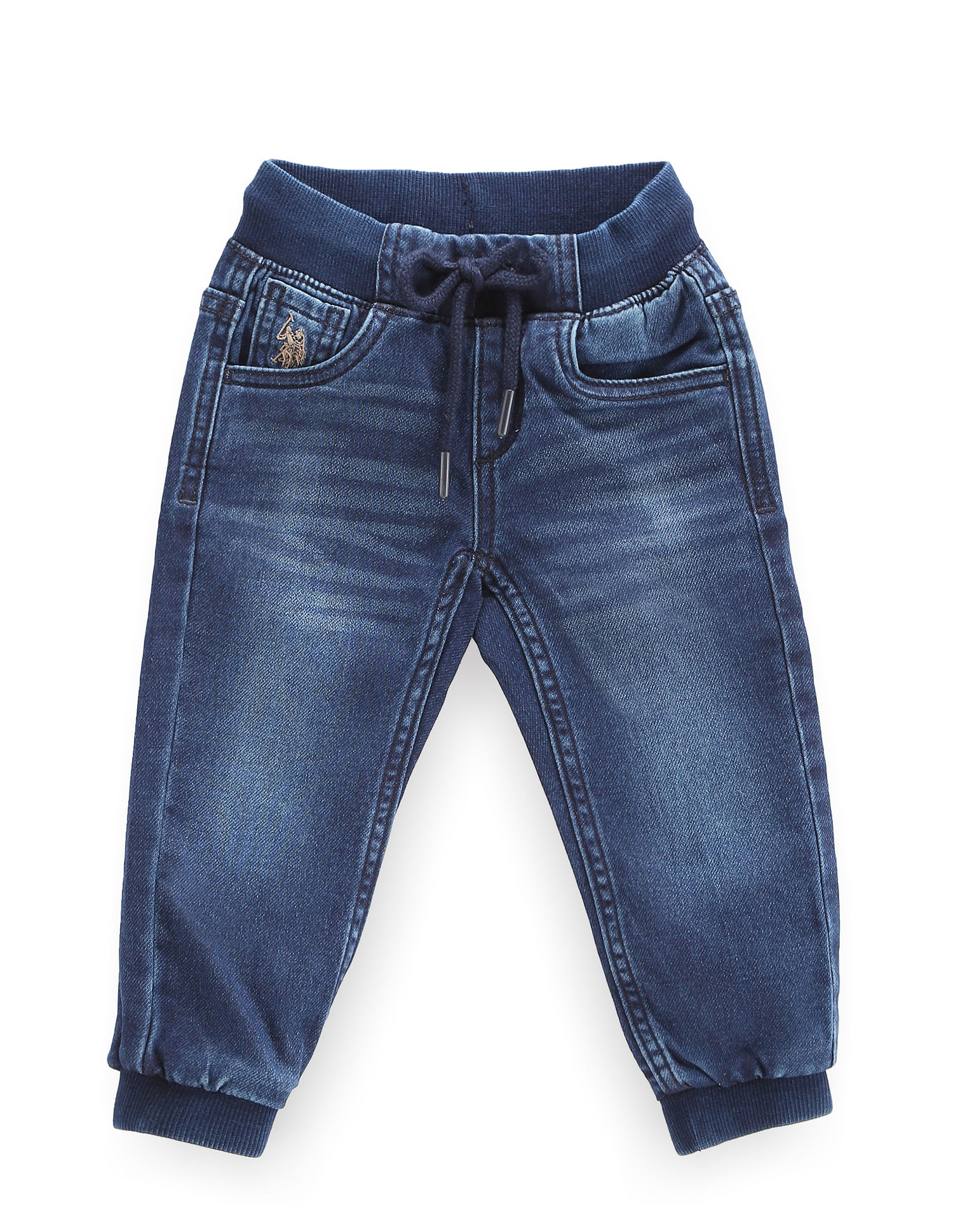 U.S. Polo Assn. Kids Boys Mid Rise Drawstring Waist Jeans