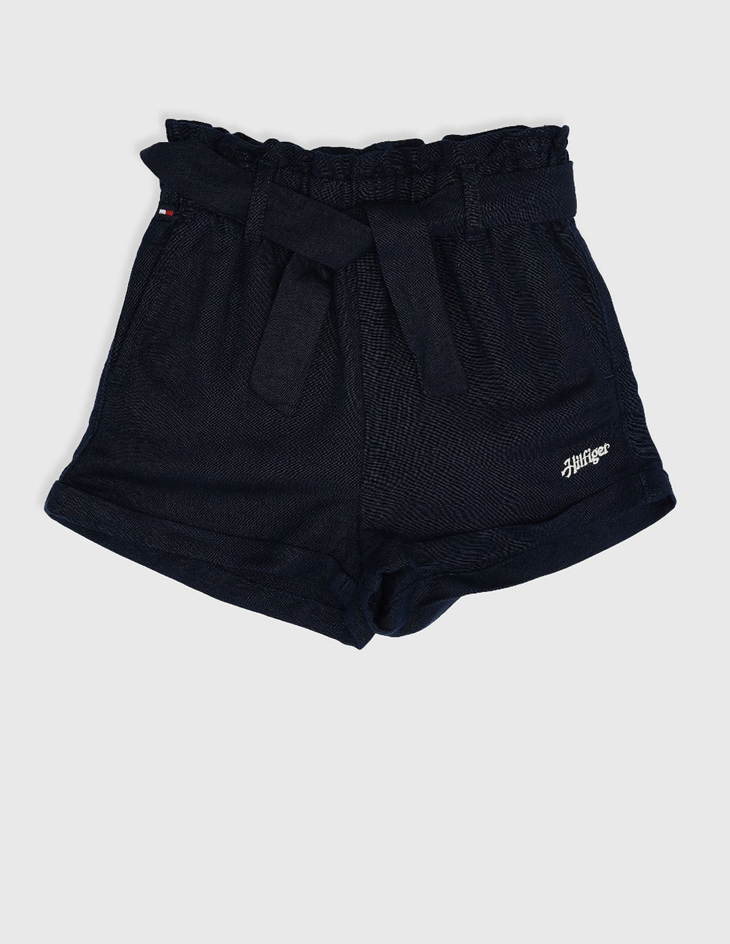Tommy Hilfiger Kids Girls Solid Regular-Fit Linen Shorts