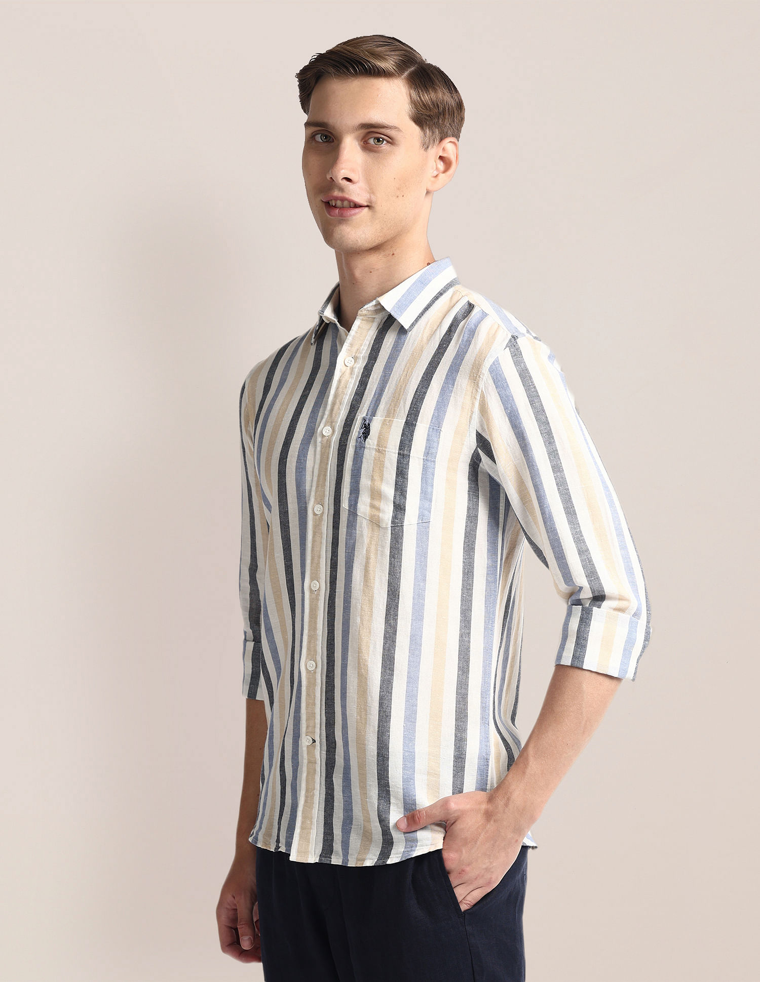 U.S. Polo Assn. Vertical Stripe Tailored Fit Shirt