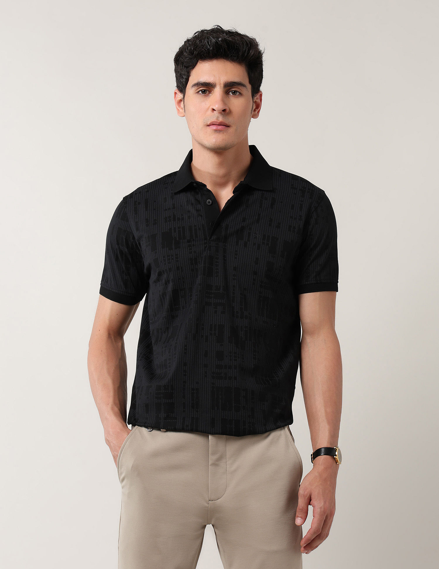 Arrow Abstract Printed Night Is Young Polo Shirt