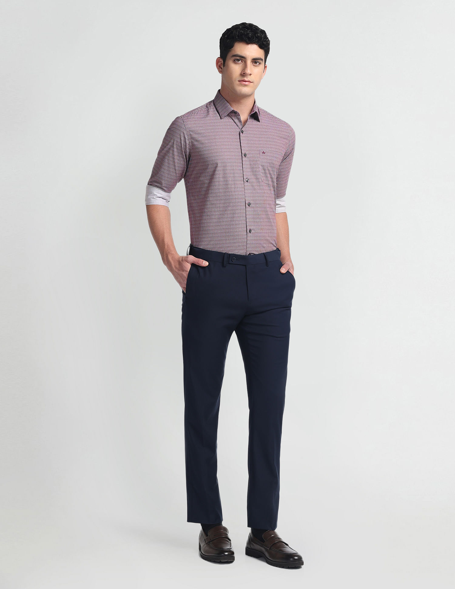 Arrow Geometric Print Manhattan Slim Shirt