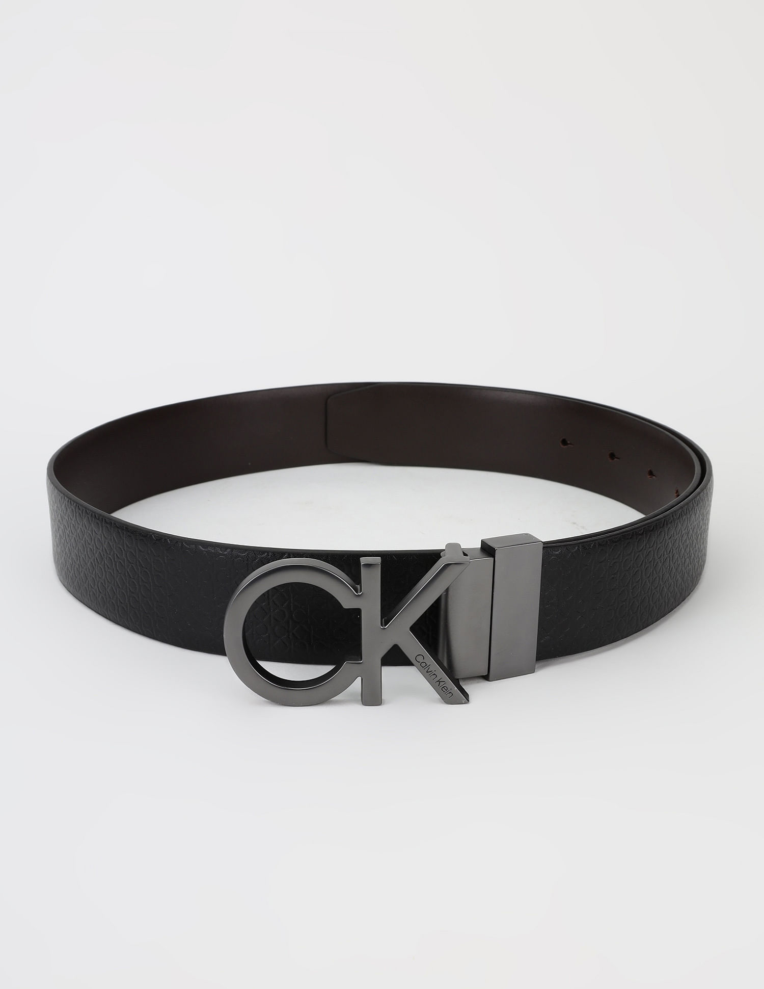 Calvin Klein Textured Black Leather Classic Belt
