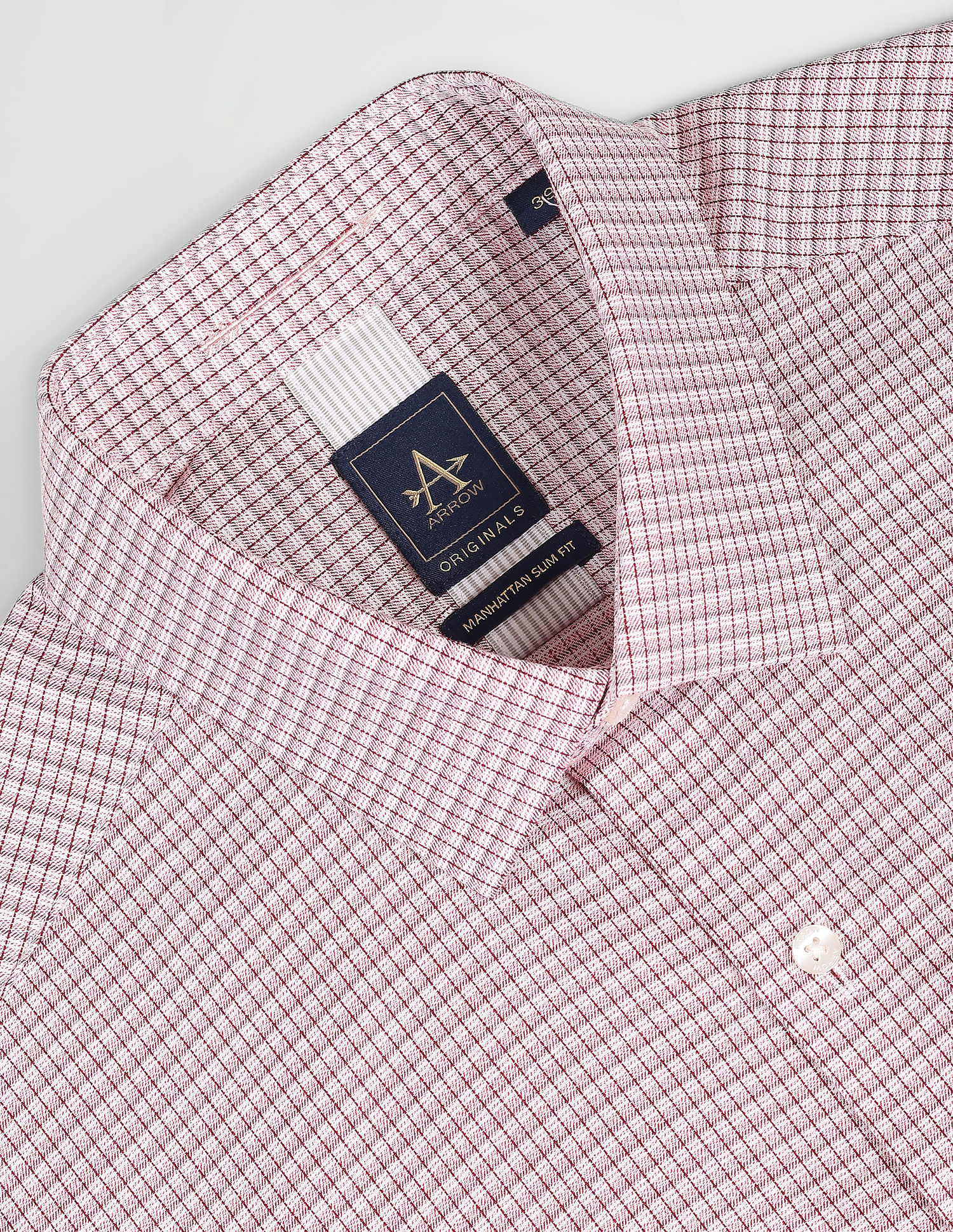 Arrow Manhattan Slim Fit Microcheck Shirt