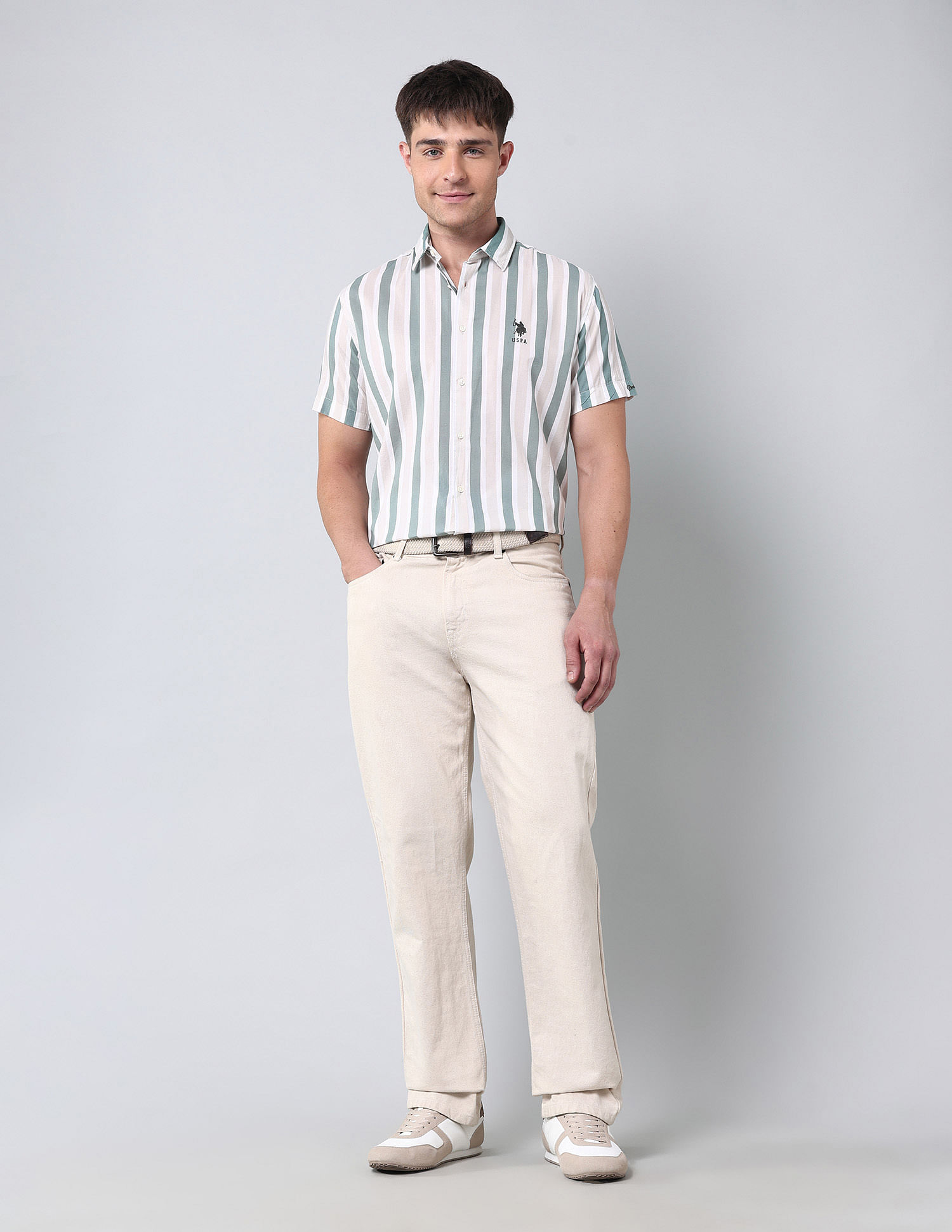 U.S. Polo Assn. Denim Co. Vertical Striped Regular Fit Shirt