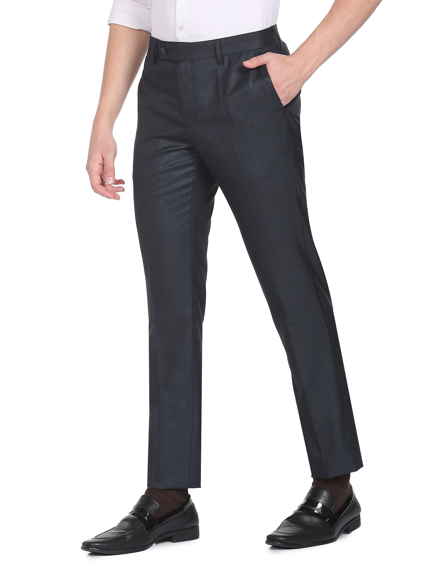 Pinstripe Tailored Trousers - Navy | Manière De Voir USA