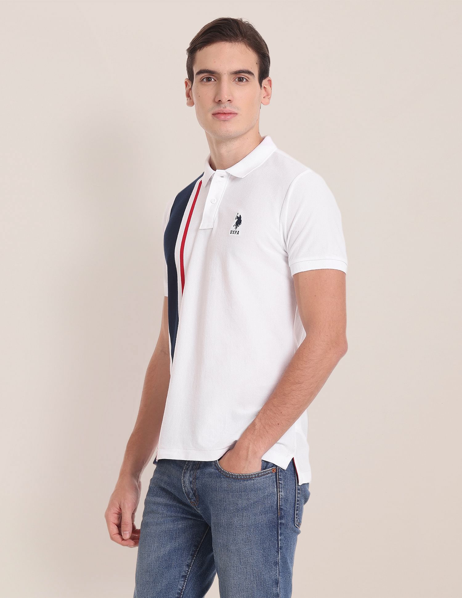 U.S. Polo Assn. Vertical Stripe Slim Fit Polo Shirt