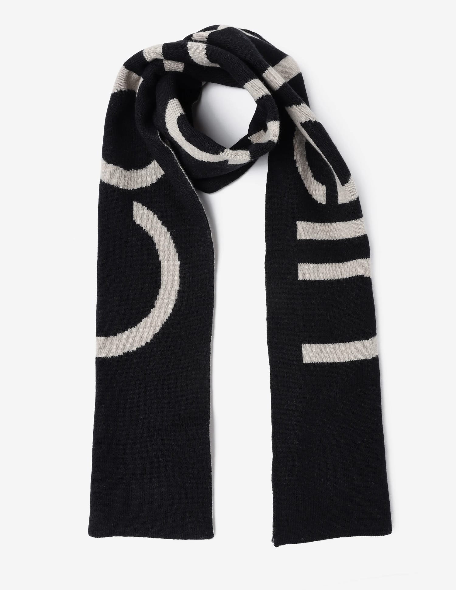 Buy Calvin Klein Logo Black Wool Scarf - NNNOW.com