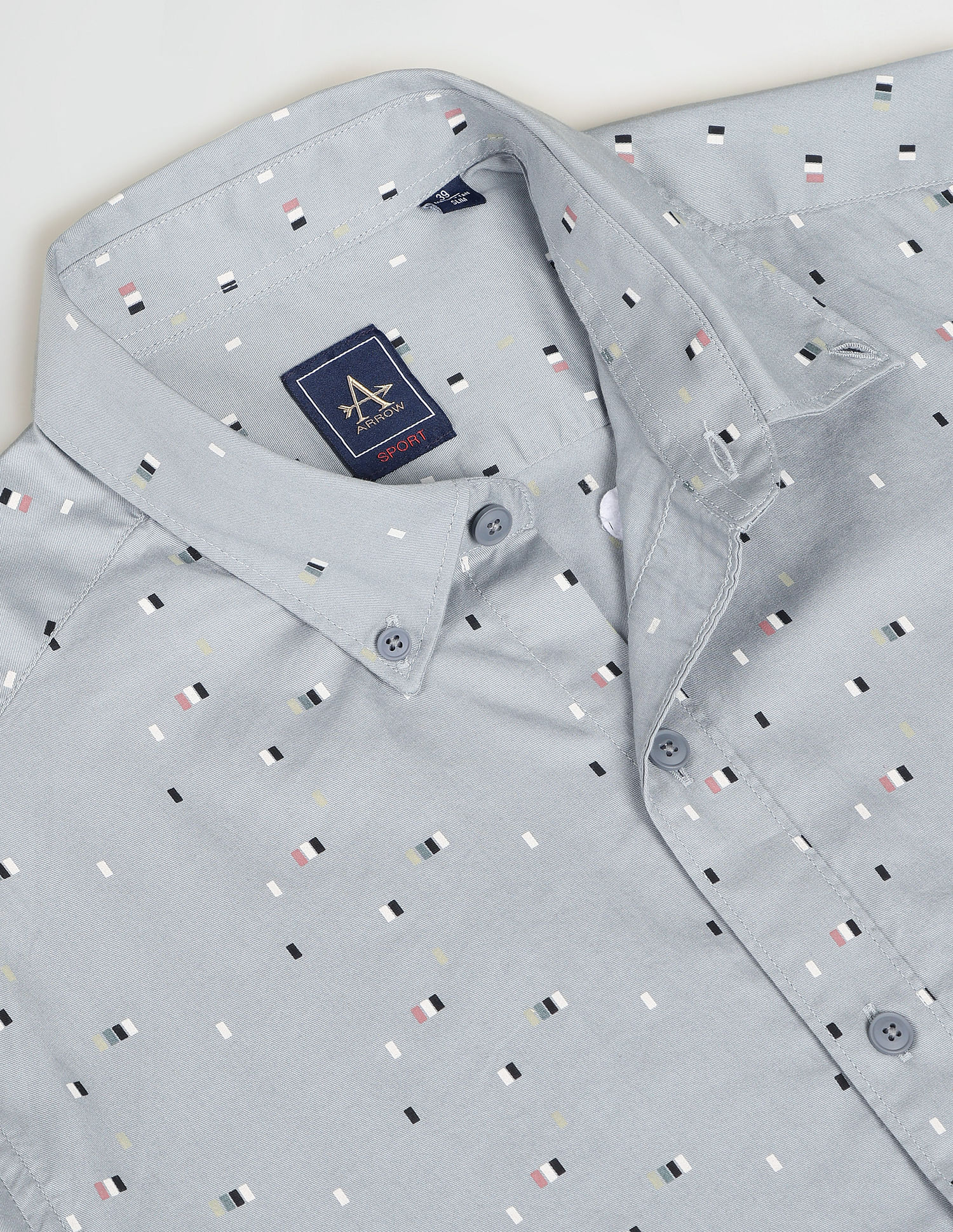 Arrow Sports Geometric Print Cotton Casual Shirt