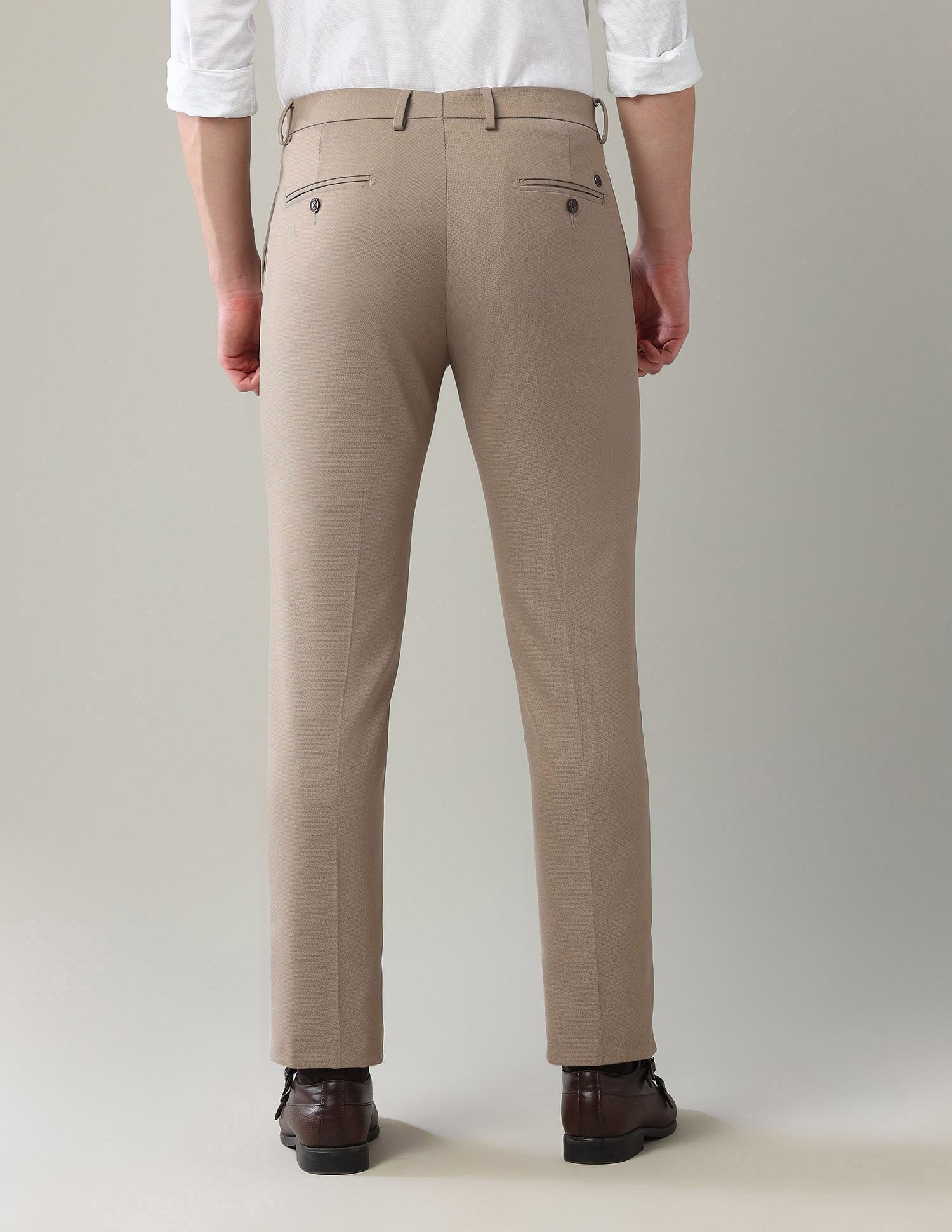 Arrow AutoFlex Slim Fit Mid Rise Trousers