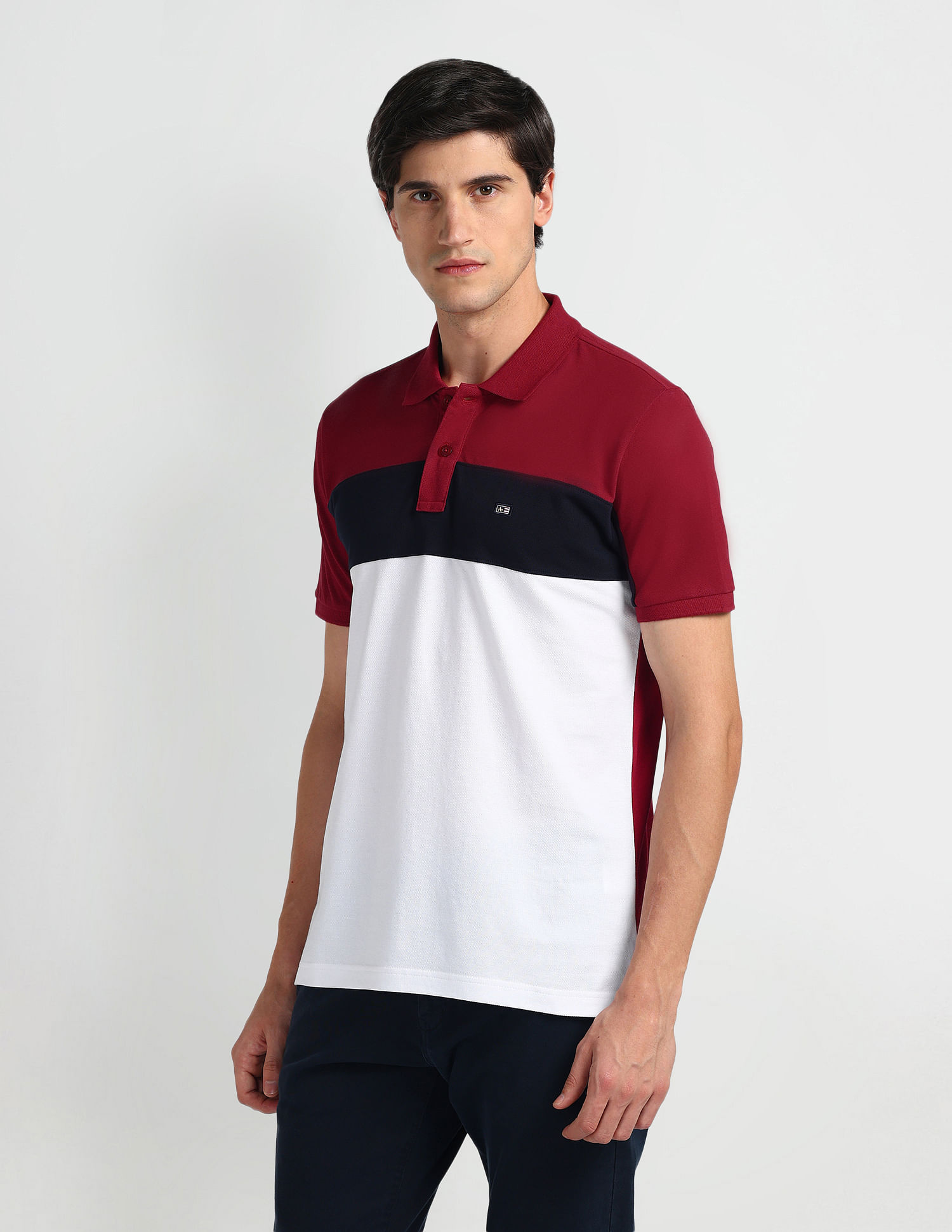 Arrow Sports Colour Block Logo Polo Shirt