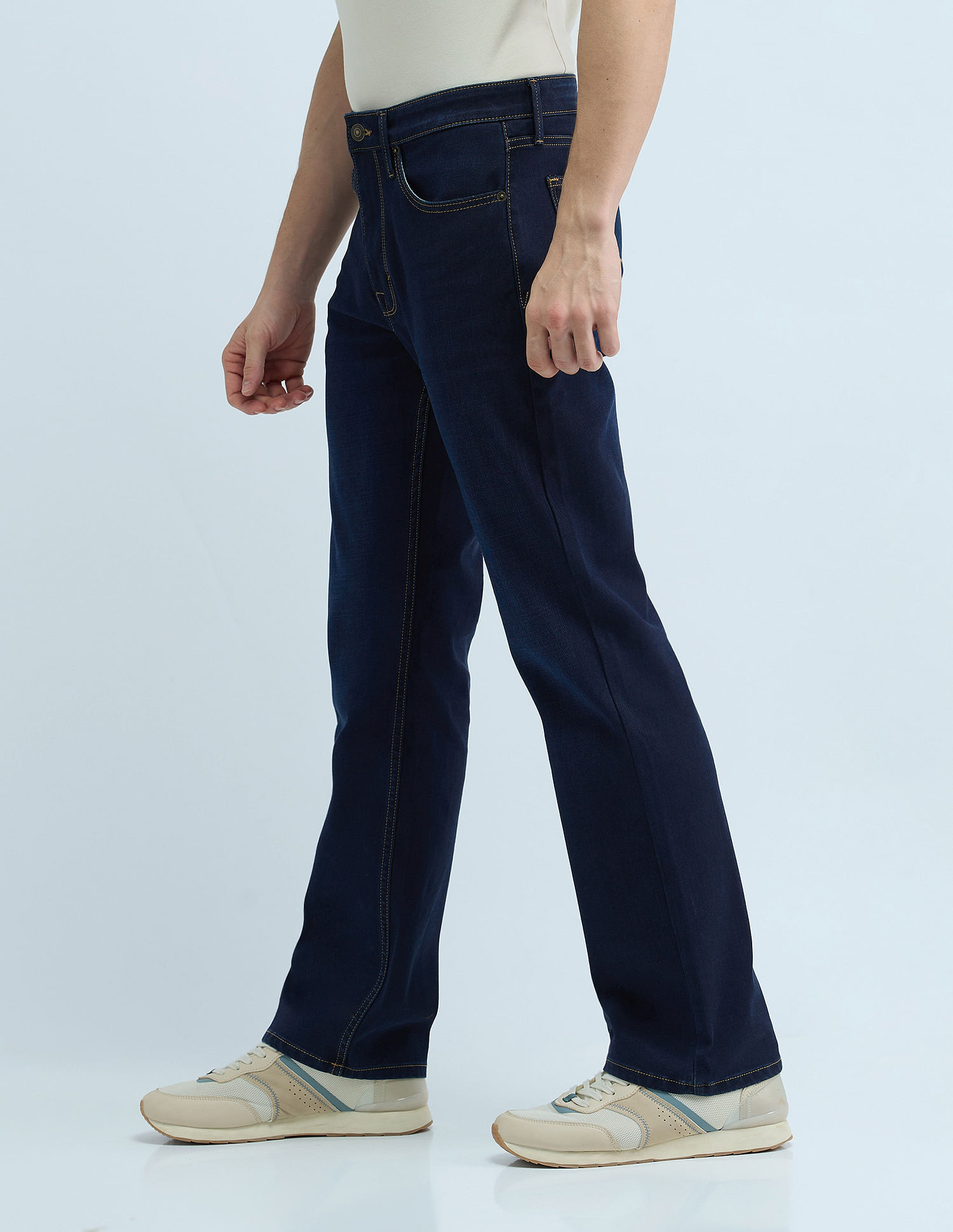 Flying Machine Bruce Bootcut Dark Washed Jeans