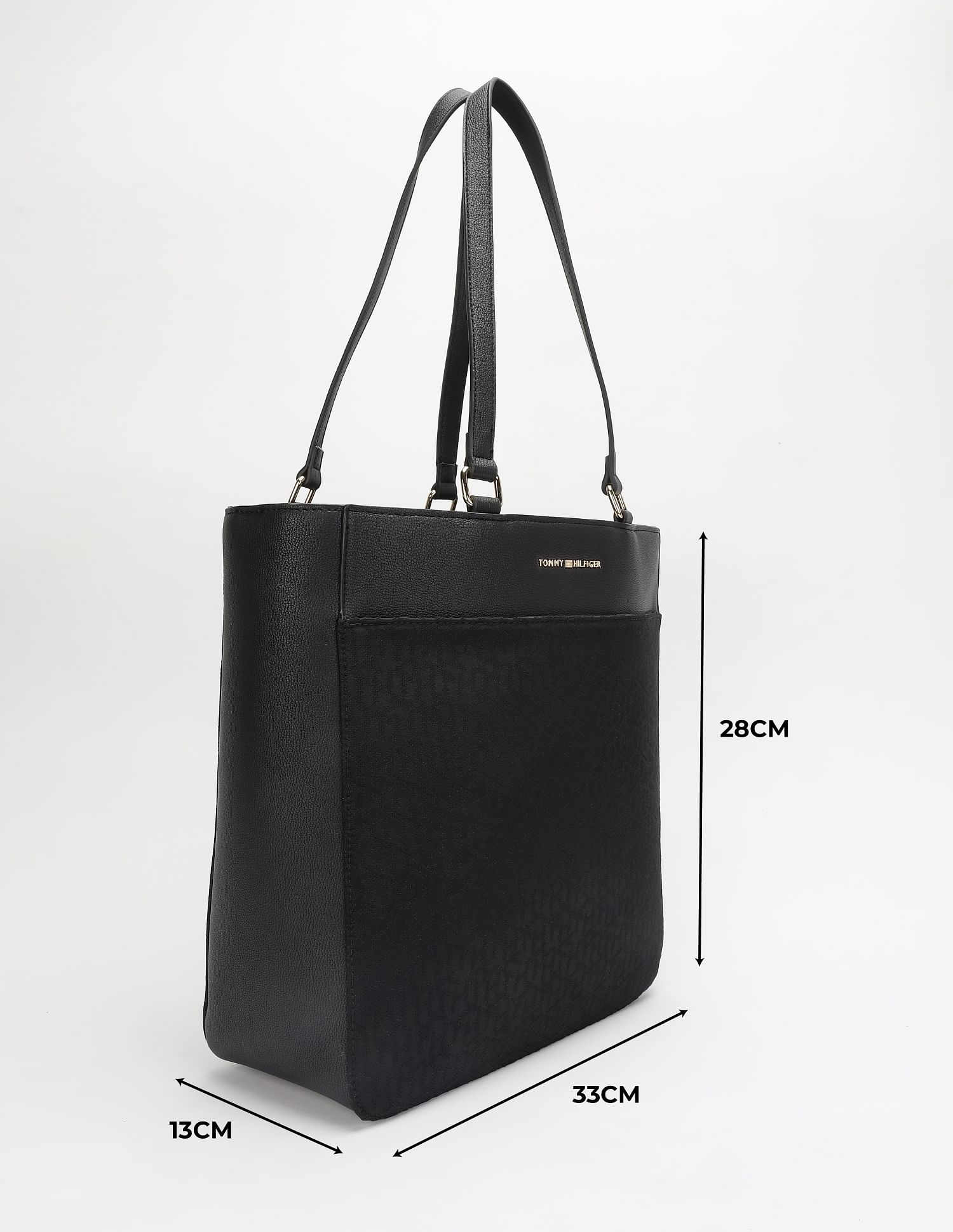 Tommy Hilfiger Logo Black Polyester Tote Bag