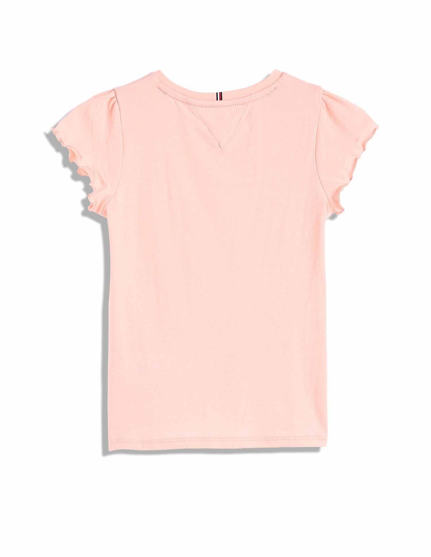 Tommy Hilfiger Kids Girls Solid Slim-Fit Cotton T-Shirt