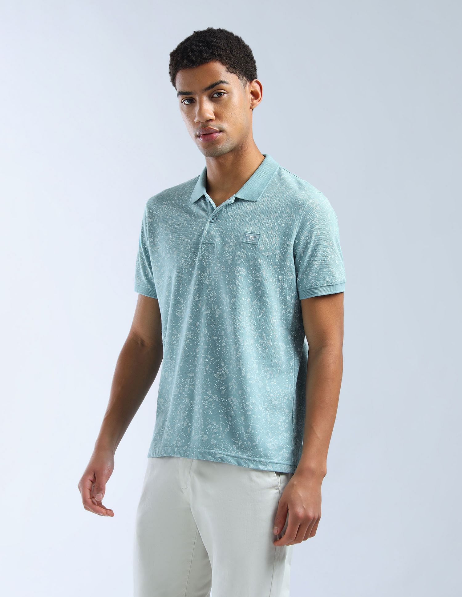 Flying Machine Floral Printed Essentials Polo Shirt
