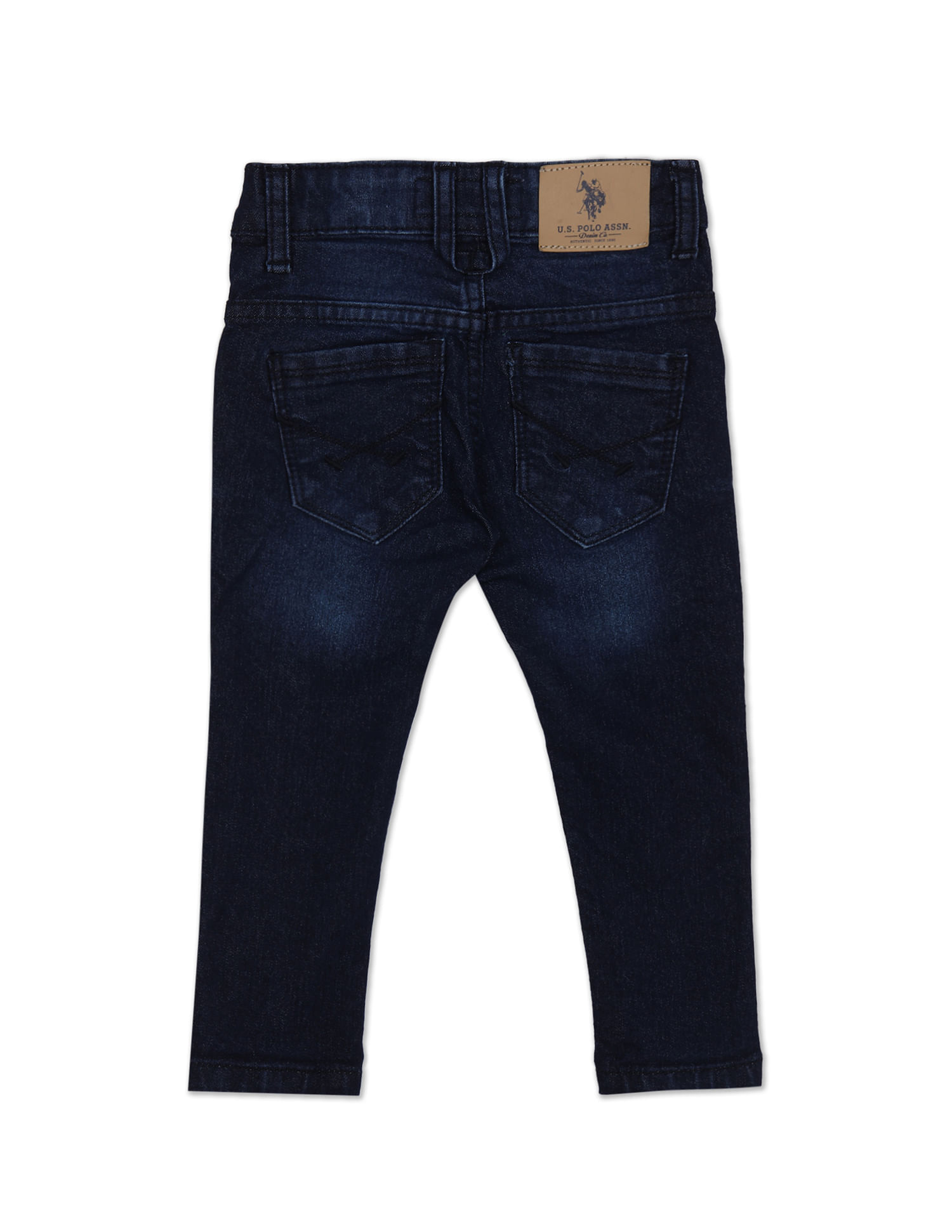 U.S. Polo Assn. Kids Boys Mid Rise Skinny Fit Distressed Jeans