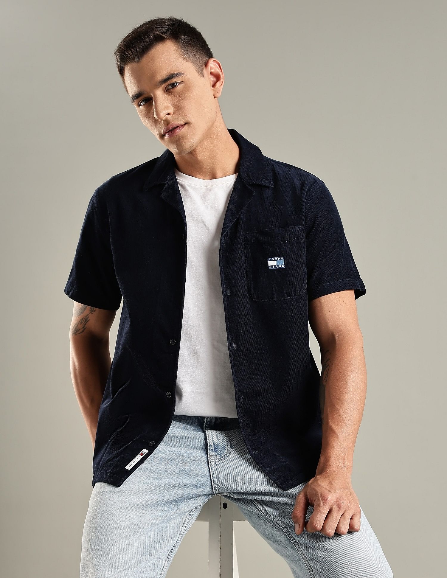 Tommy Hilfiger Solid Regular Fit Cotton Shirt